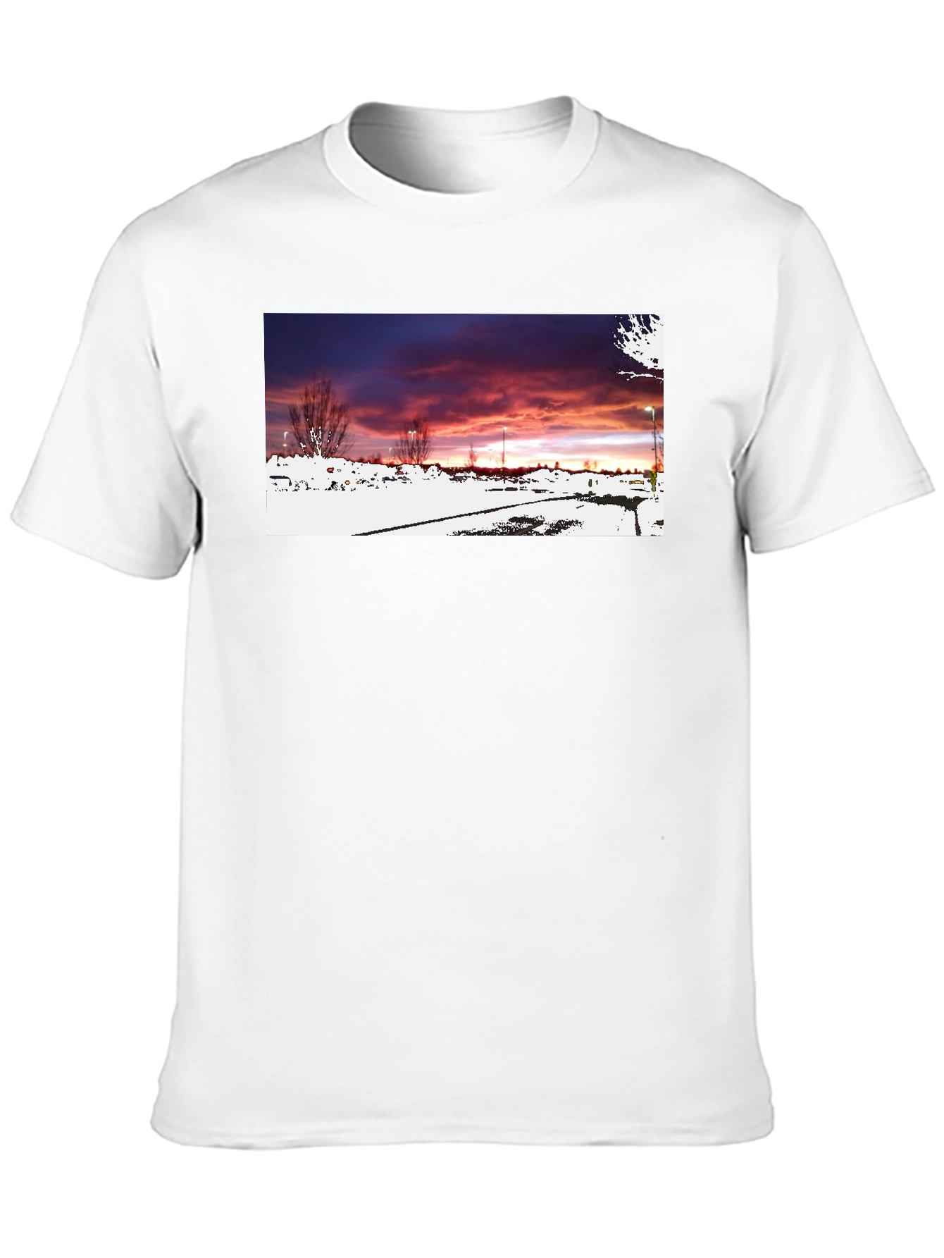 Black Graphic T-Shirt - Sunset Landscape Design
