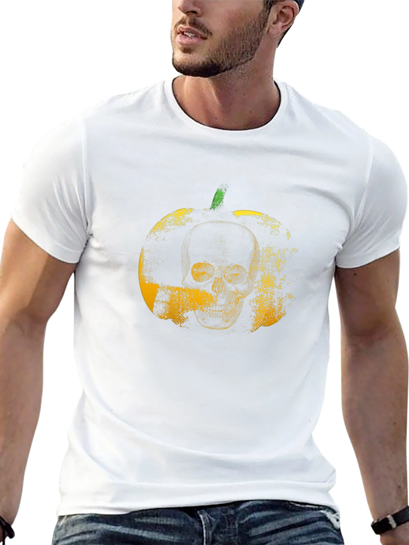 Skull Pumpkin Graphic Black T-Shirt