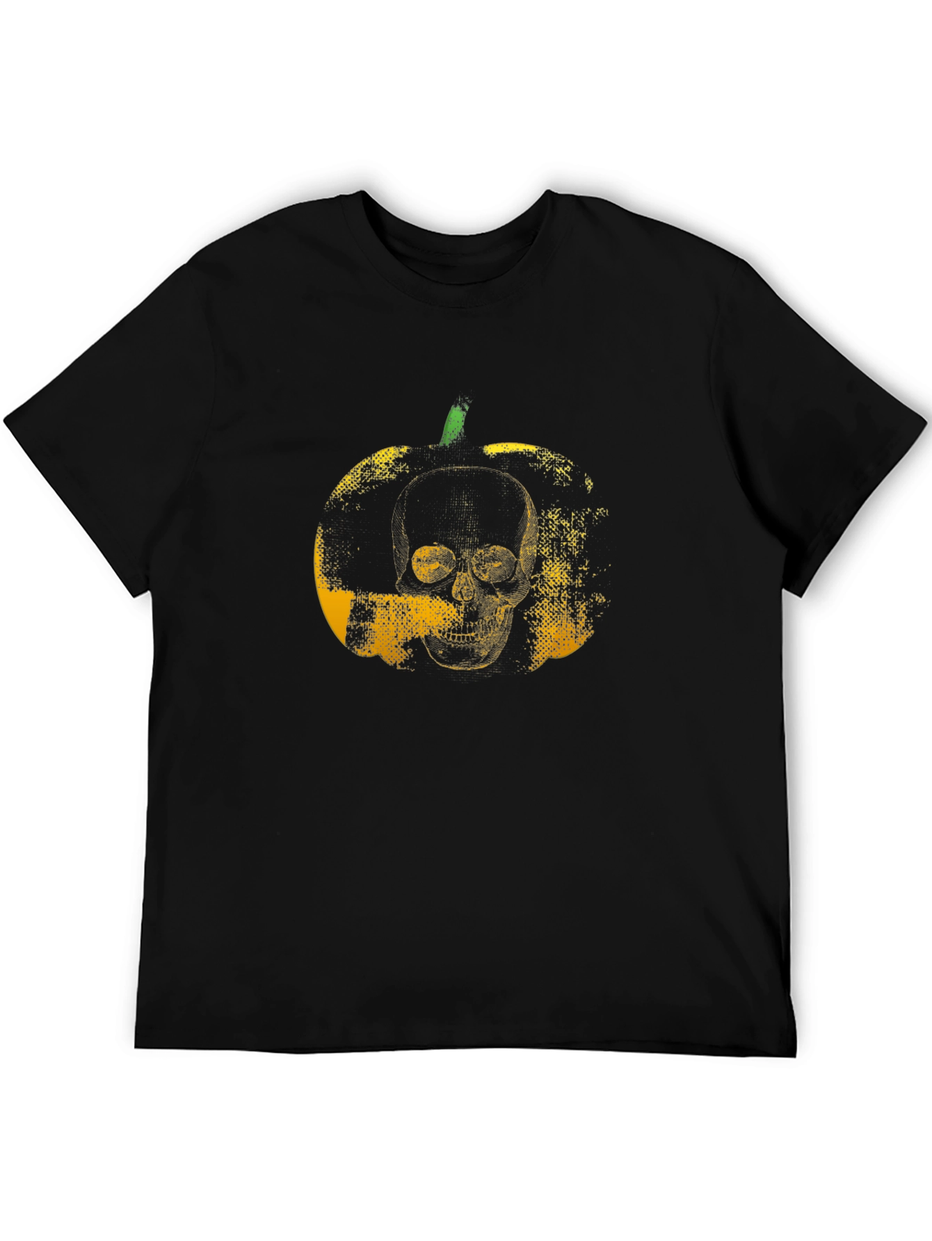 Skull Pumpkin Graphic Black T-Shirt