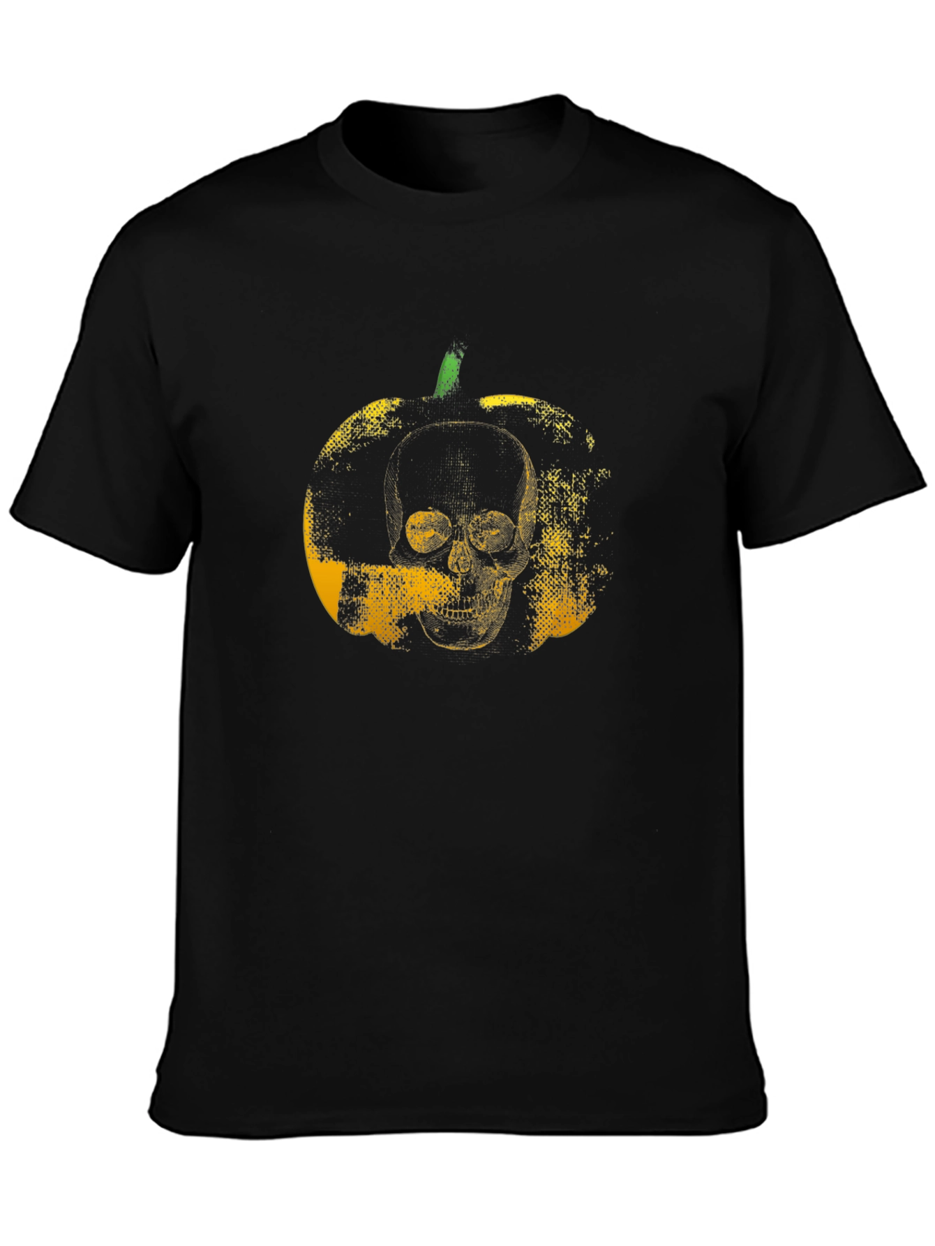 Skull Pumpkin Graphic Black T-Shirt