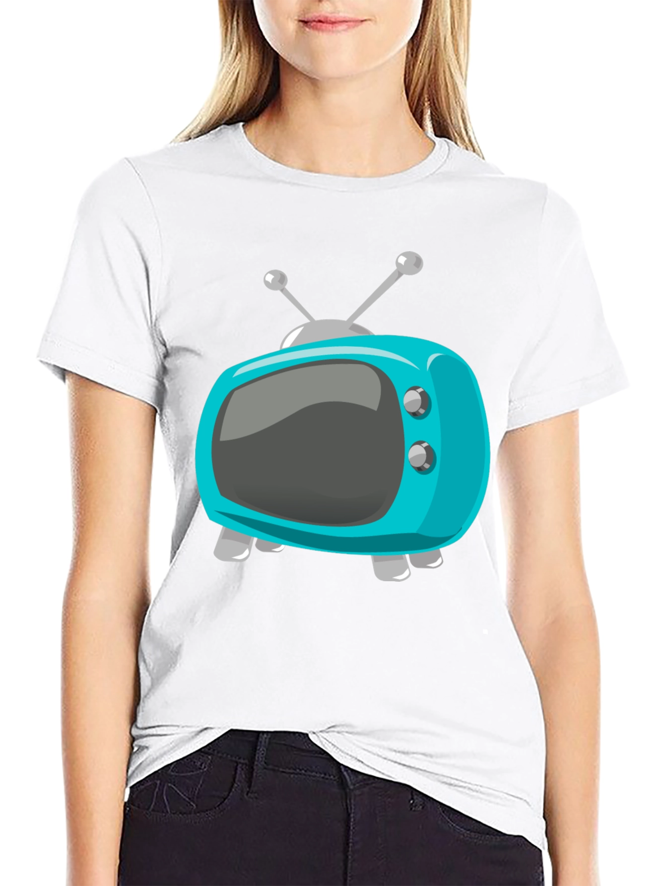 Retro Cartoon TV Graphic T-Shirt