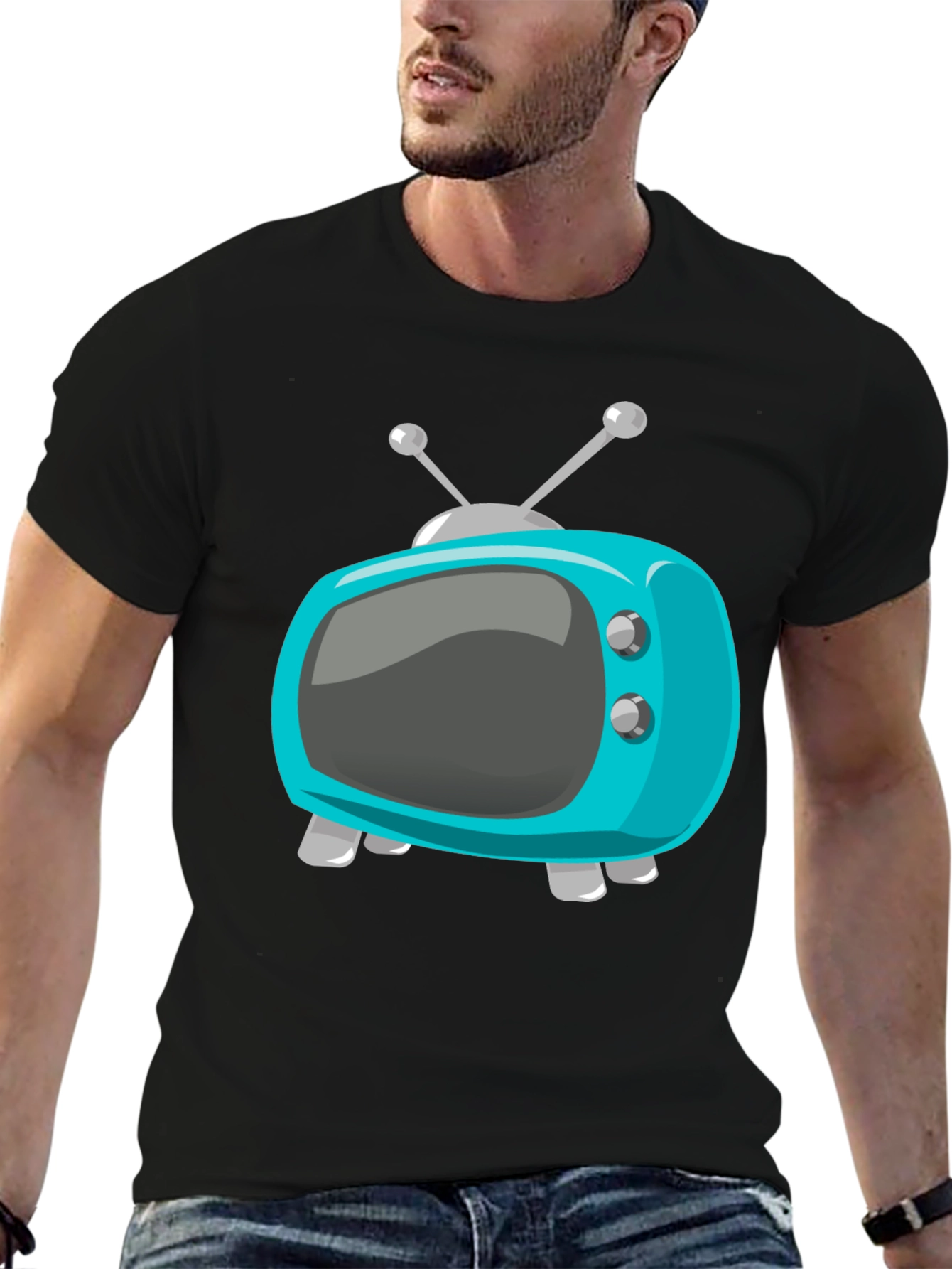 Retro Cartoon TV Graphic T-Shirt