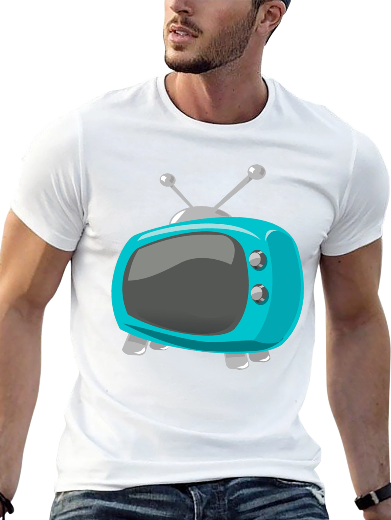 Retro Cartoon TV Graphic T-Shirt