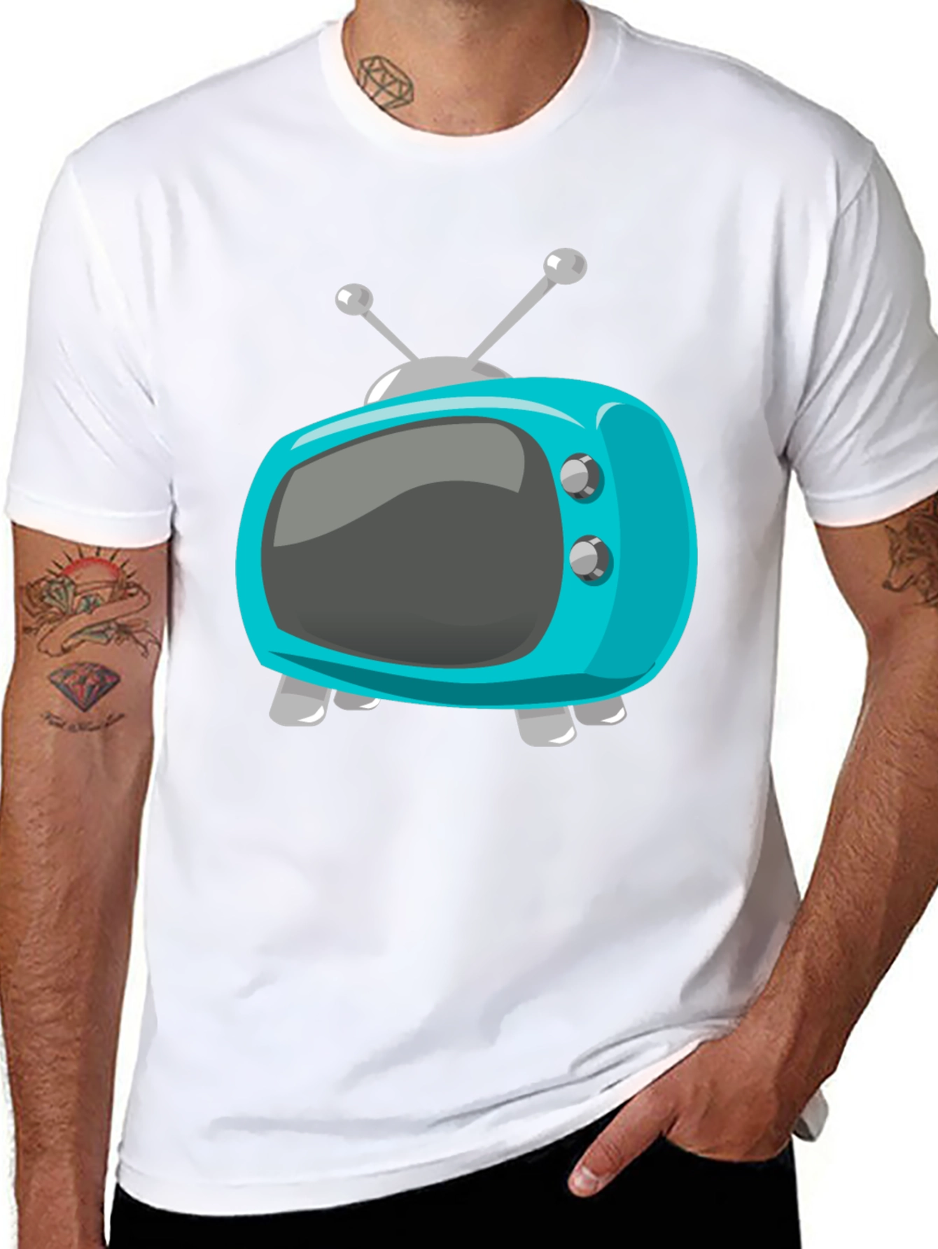 Retro Cartoon TV Graphic T-Shirt