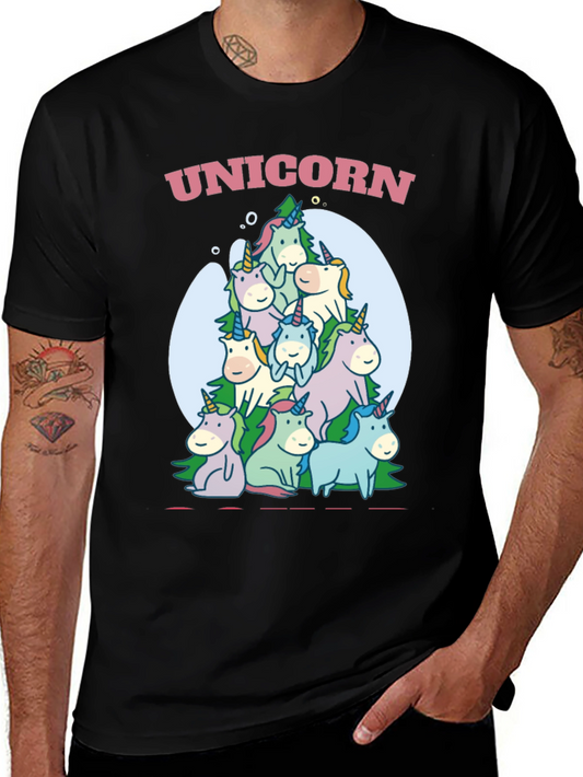 Unicorn Pile Black T-Shirt - Cute Fantasy Tee