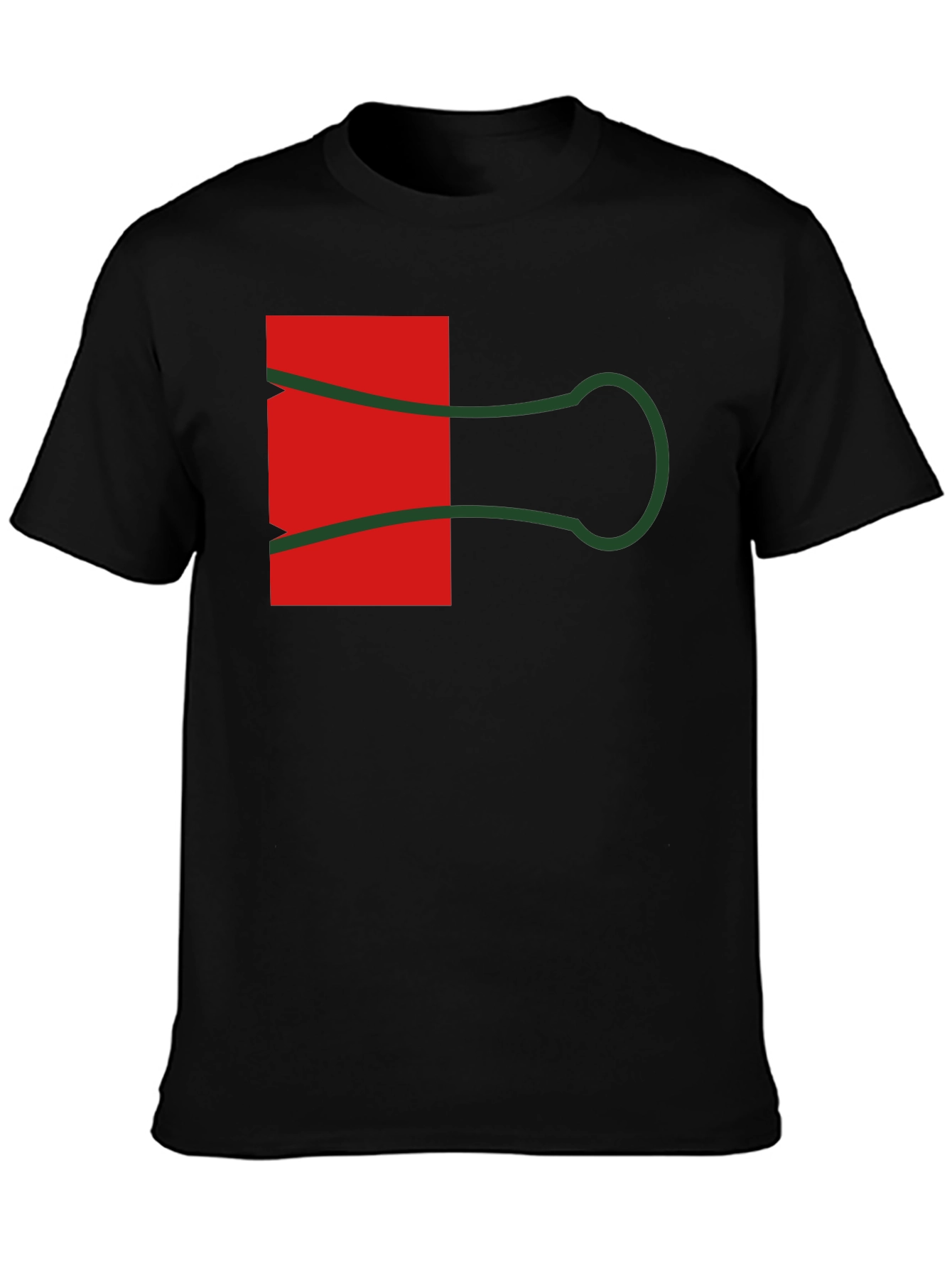 Abstract Paper Clip Graphic Tee - Black