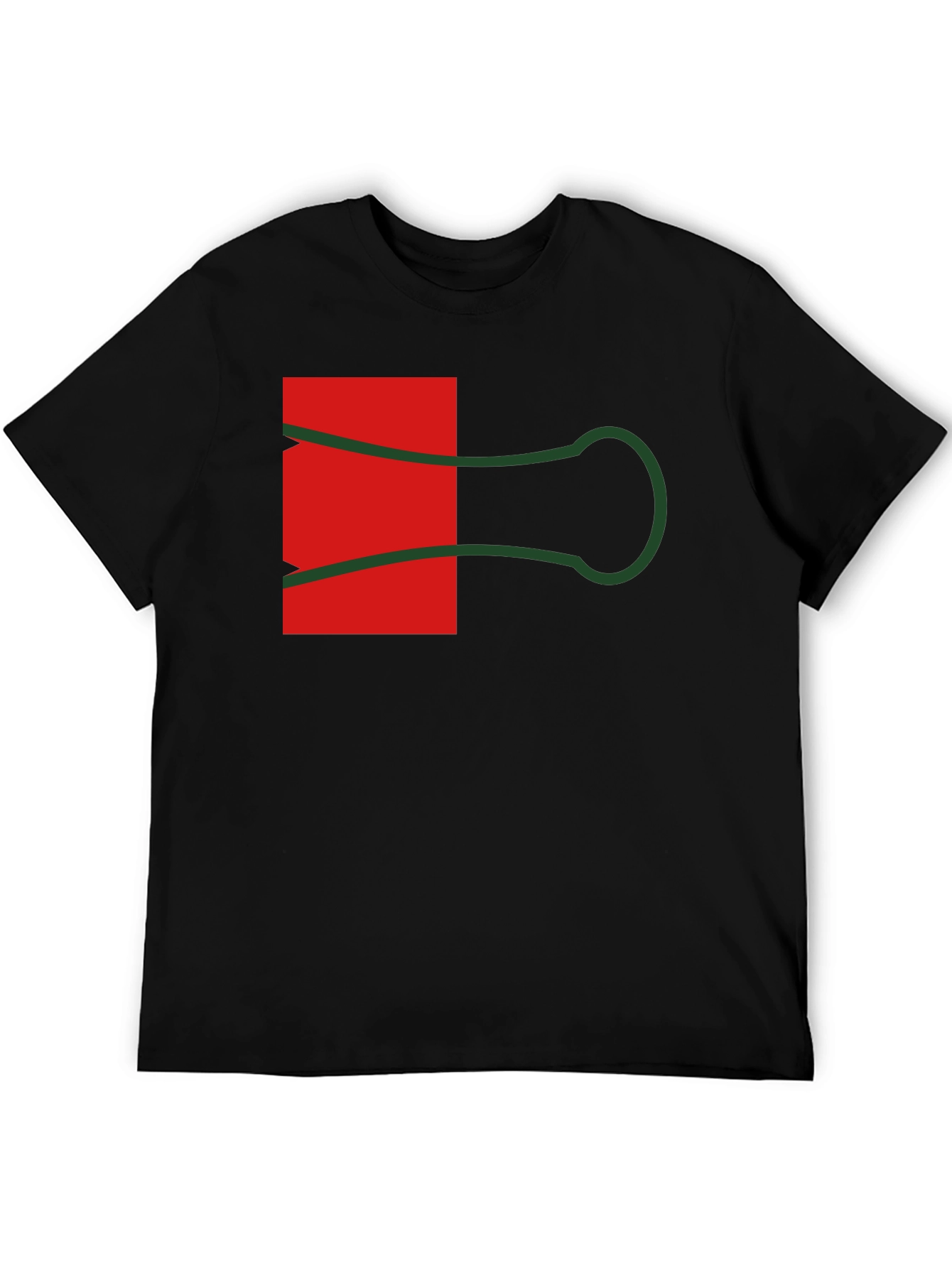 Abstract Paper Clip Graphic Tee - Black