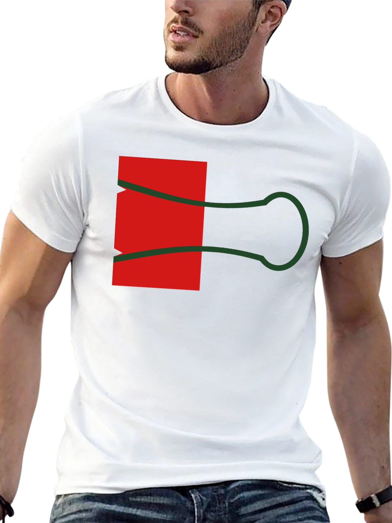 Abstract Paper Clip Graphic Tee - Black