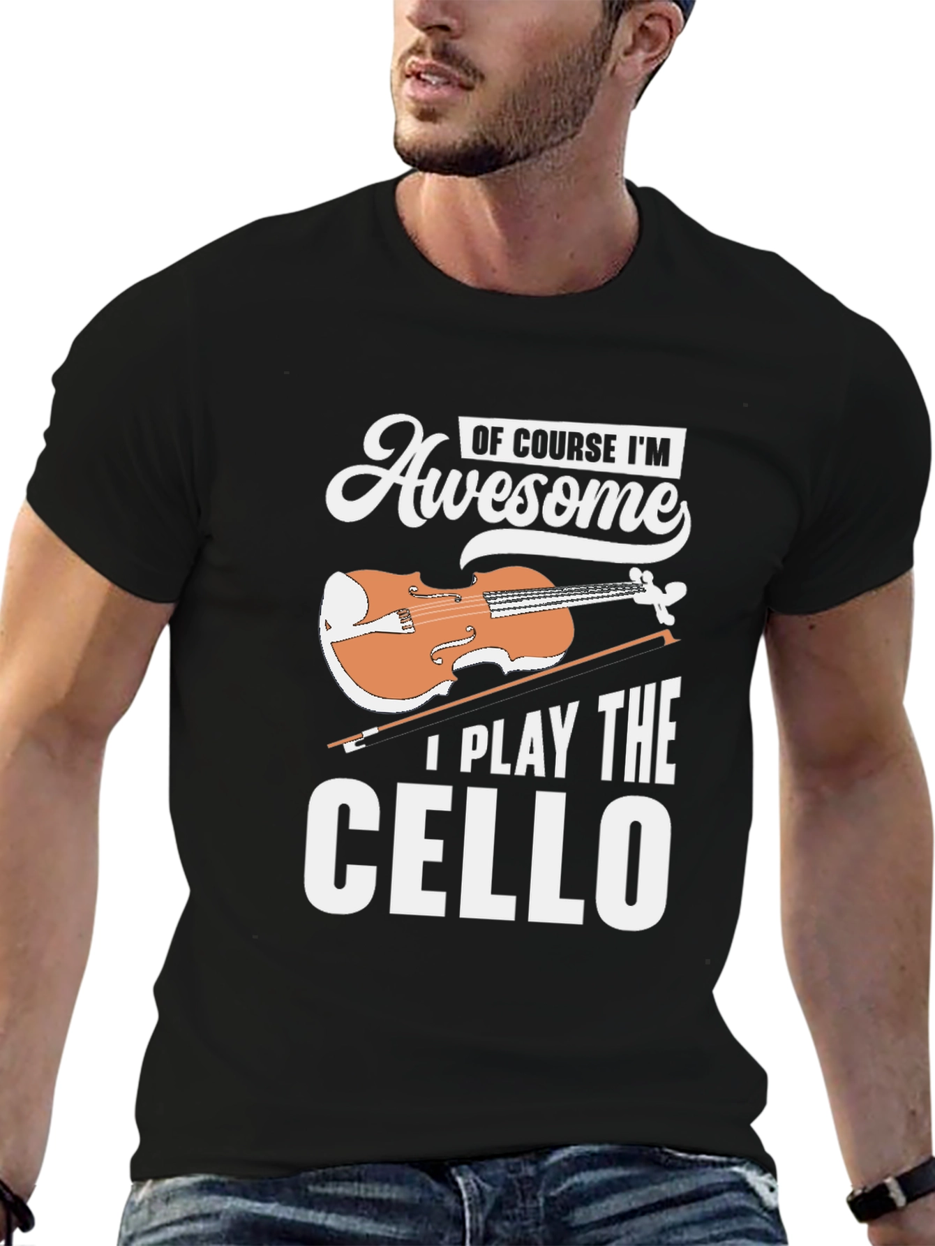 Awesome Cello Player Black T-Shirt