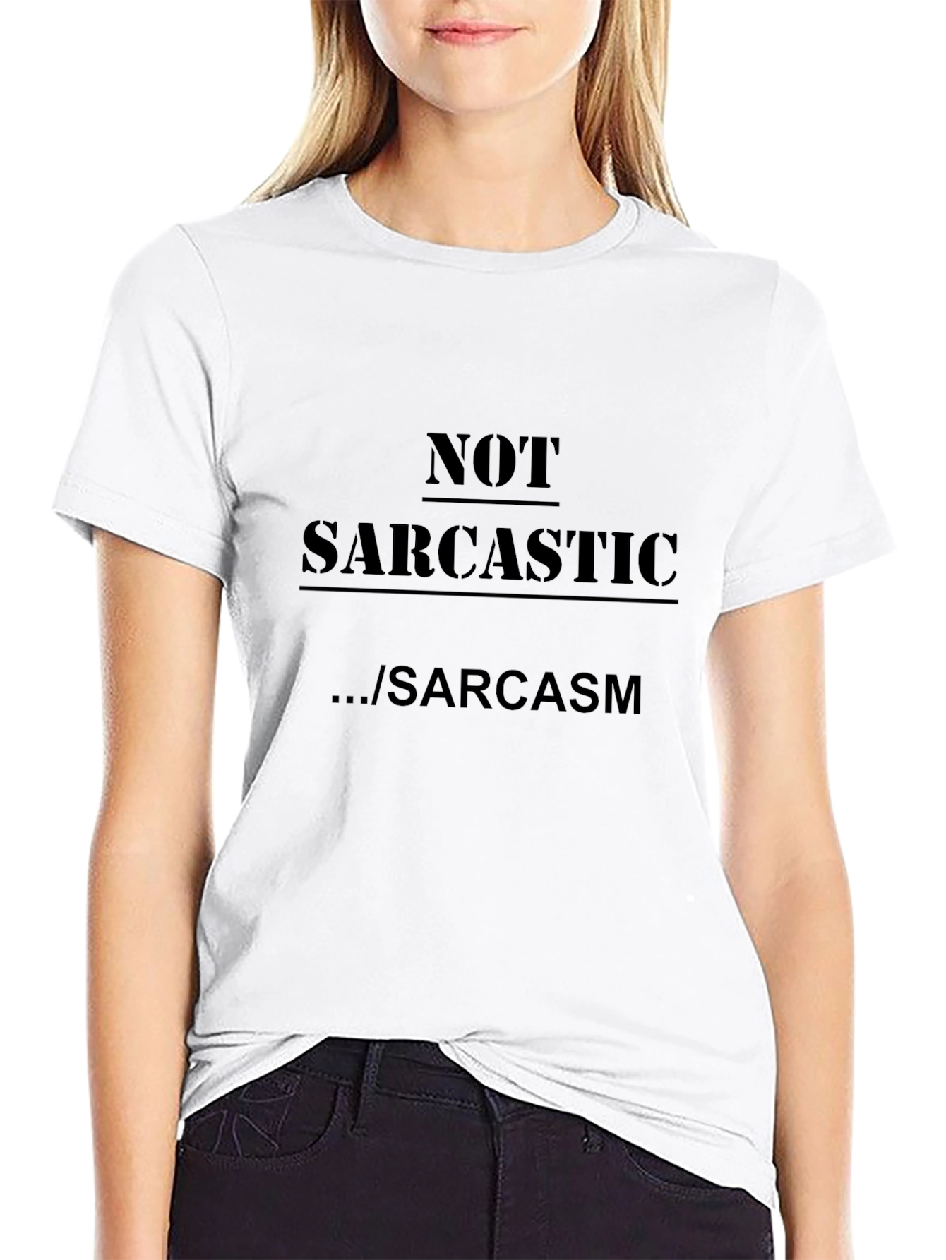 Sarcastic Graphic Tee - Black Cotton T-Shirt