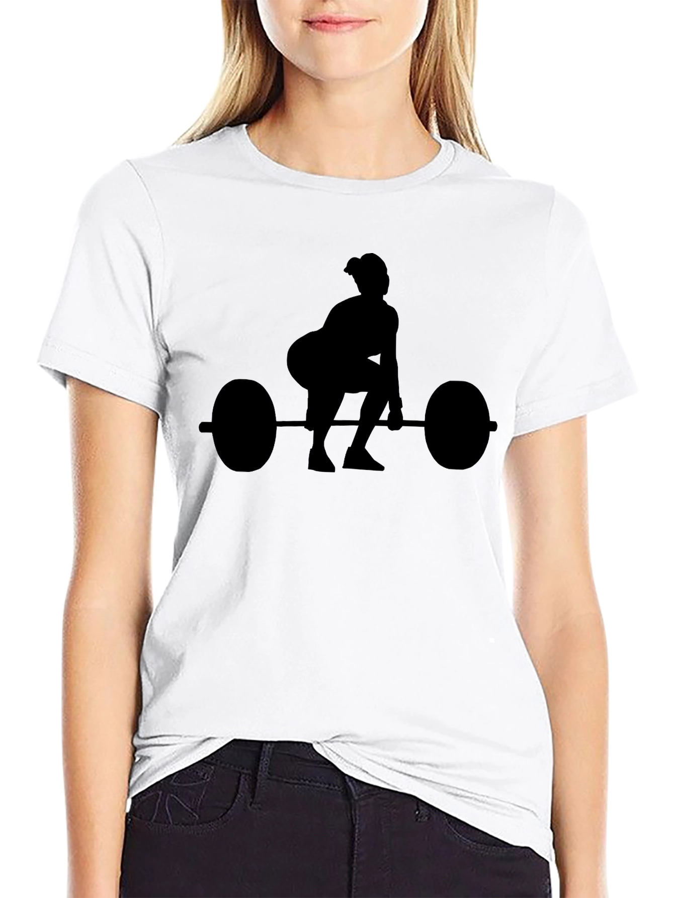 Weightlifting Silhouette Black T-Shirt