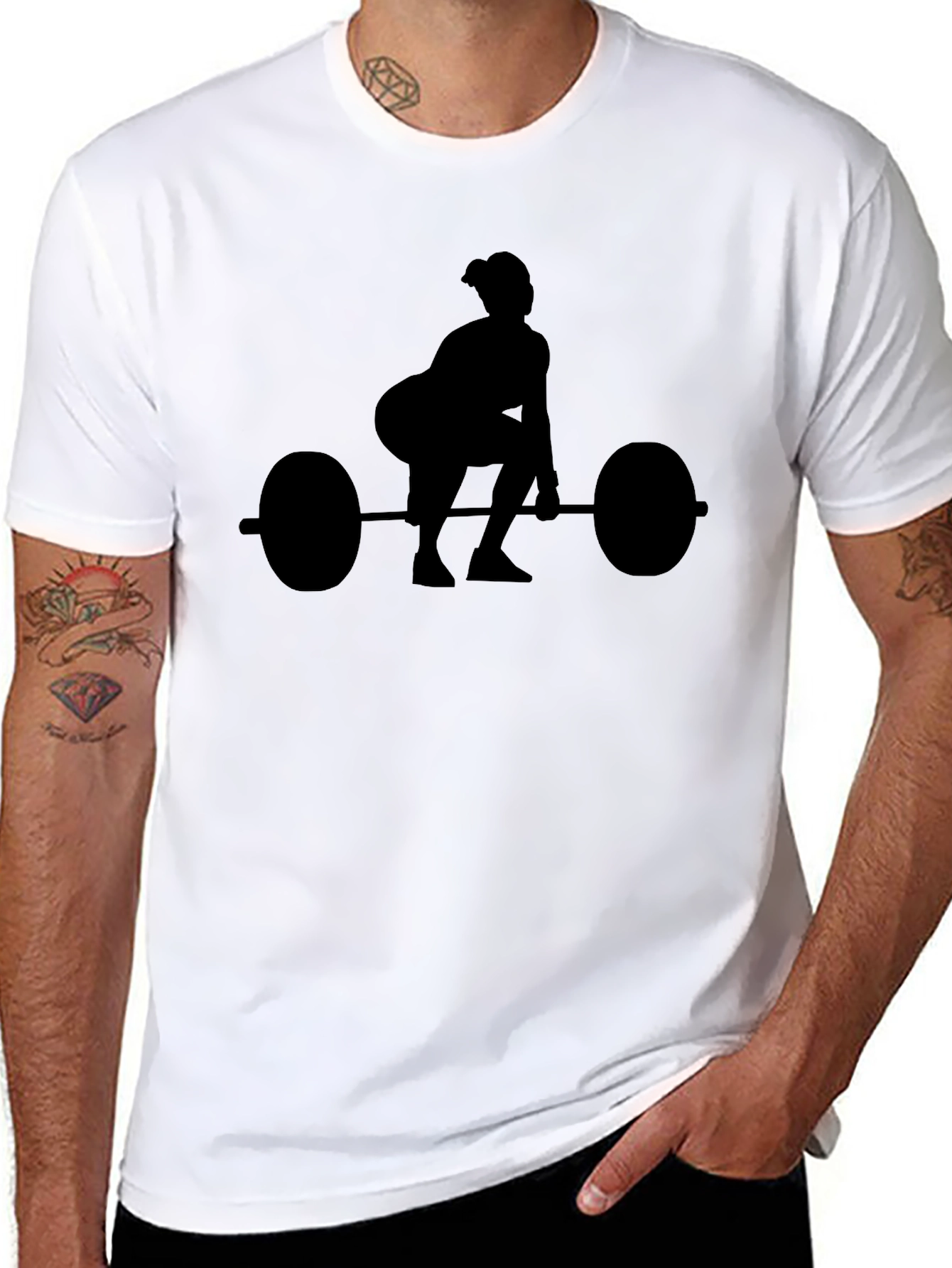 Weightlifting Silhouette Black T-Shirt