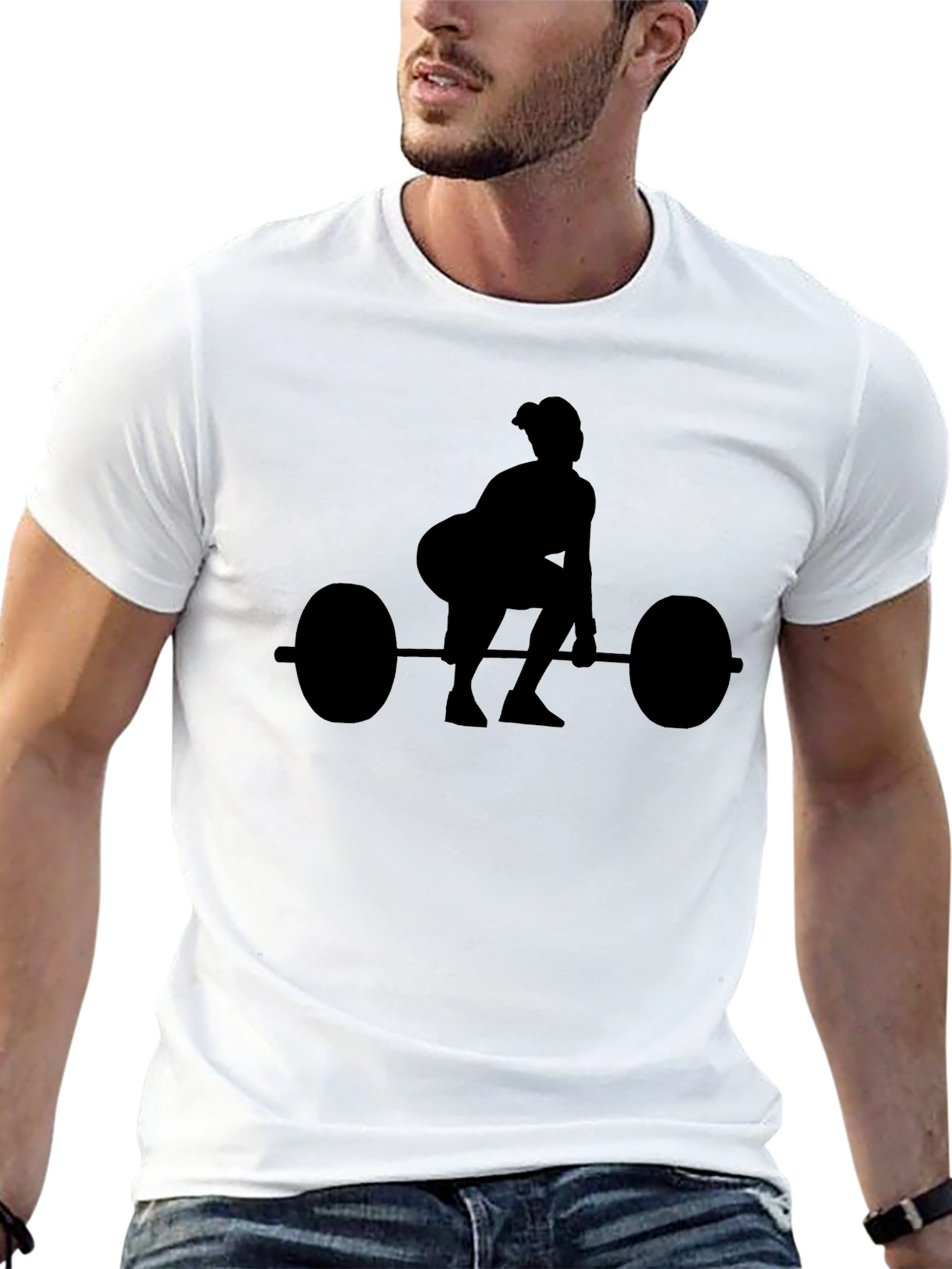 Weightlifting Silhouette Black T-Shirt