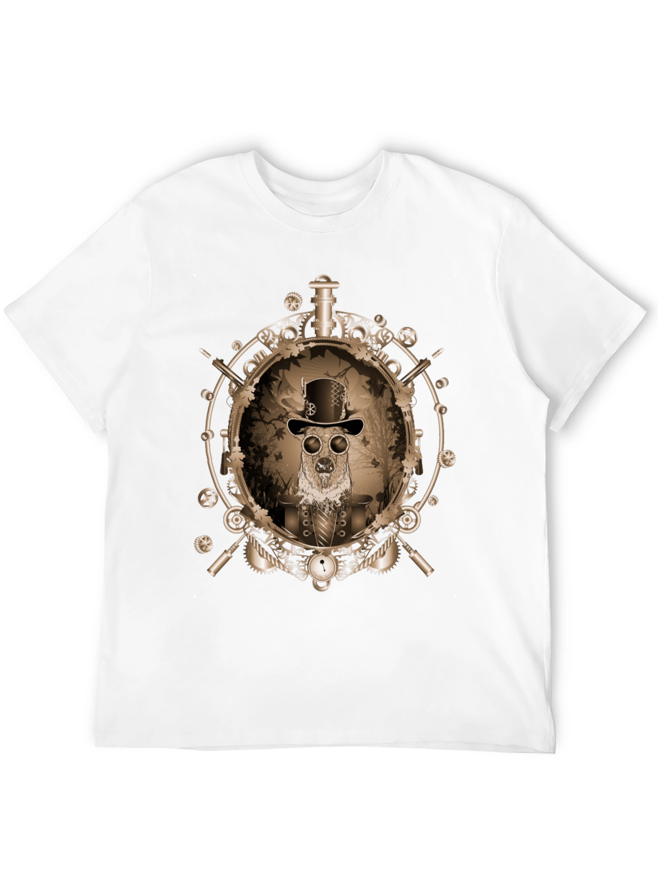 Steampunk Dog Graphic Tee - Unique Design