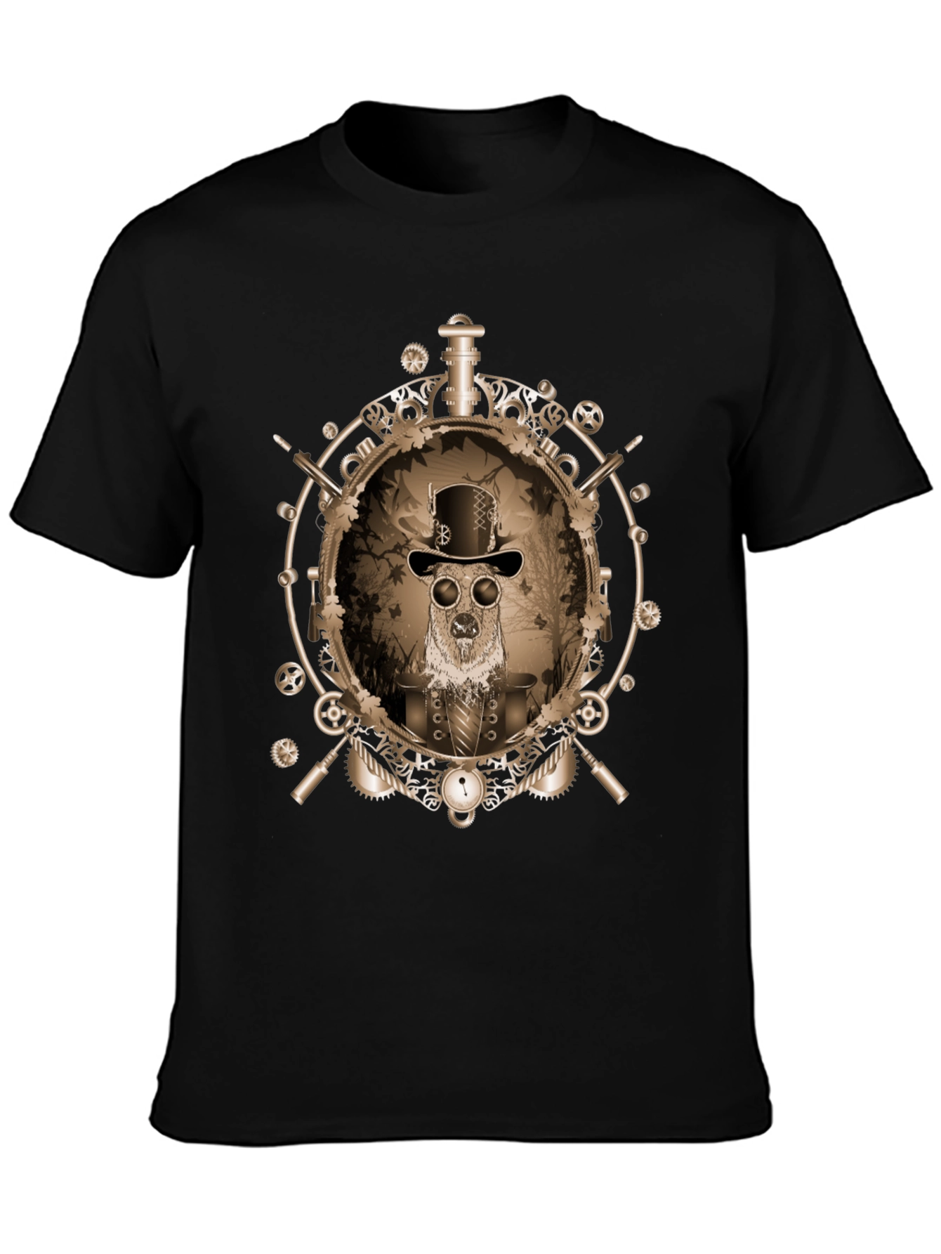 Steampunk Dog Graphic Tee - Unique Design