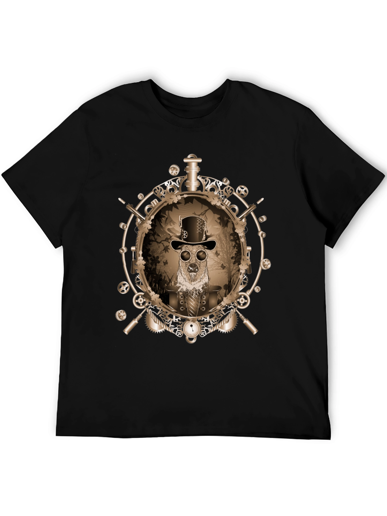 Steampunk Dog Graphic Tee - Unique Design