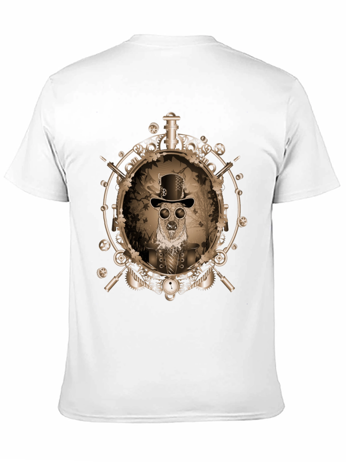 Steampunk Dog Graphic Tee - Unique Design