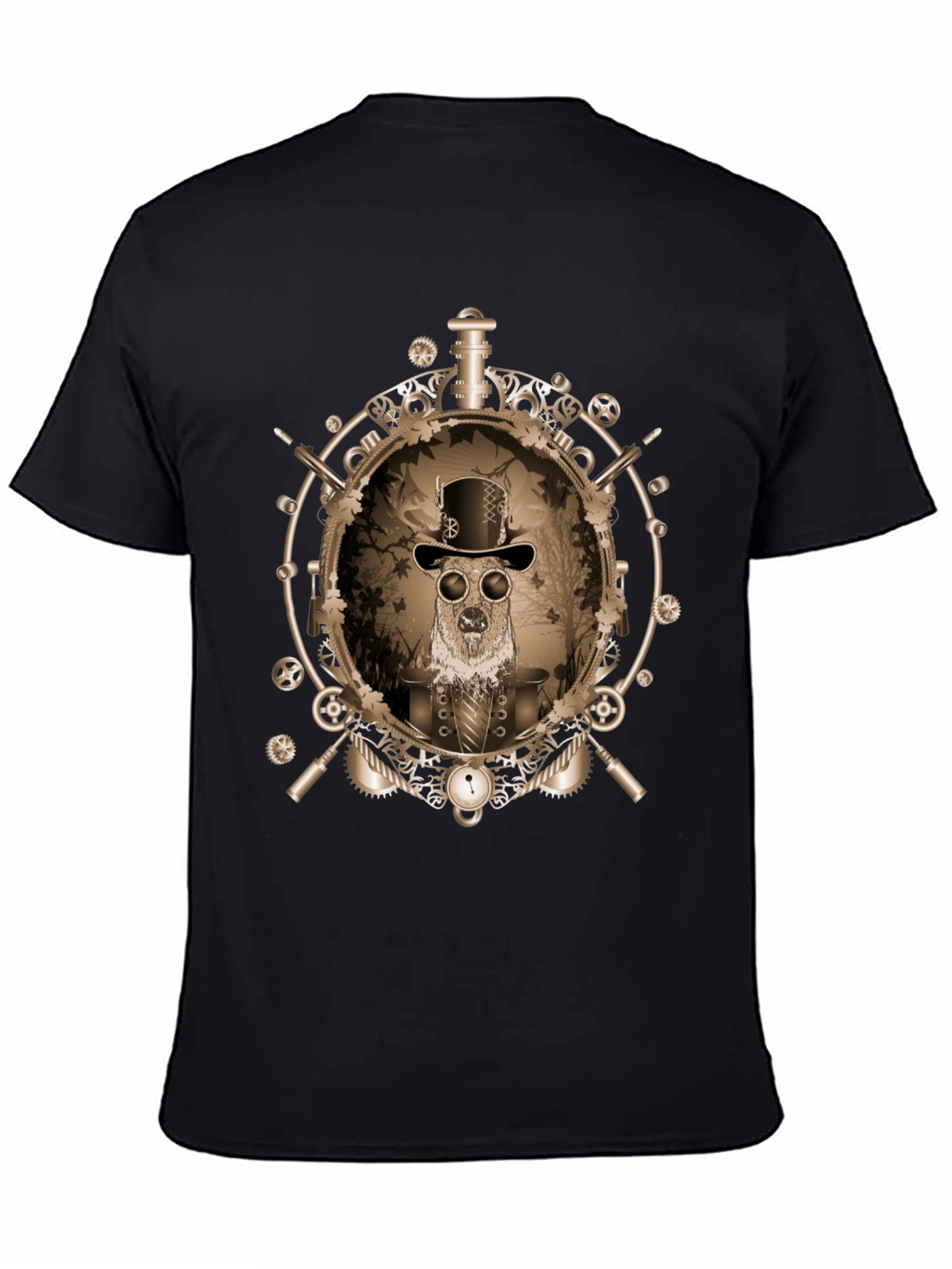 Steampunk Dog Graphic Tee - Unique Design