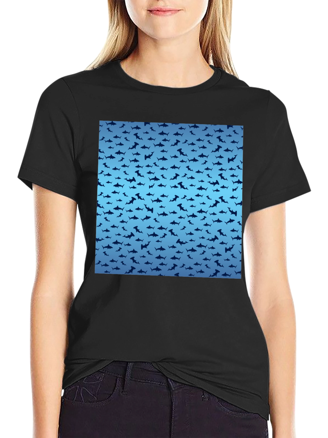 Shark Pattern T-Shirt - Stylish Mens Tee