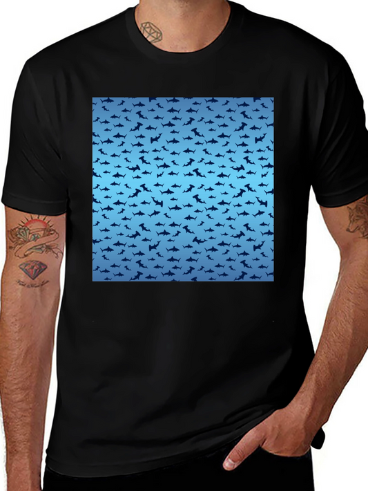 Shark Pattern T-Shirt - Stylish Mens Tee