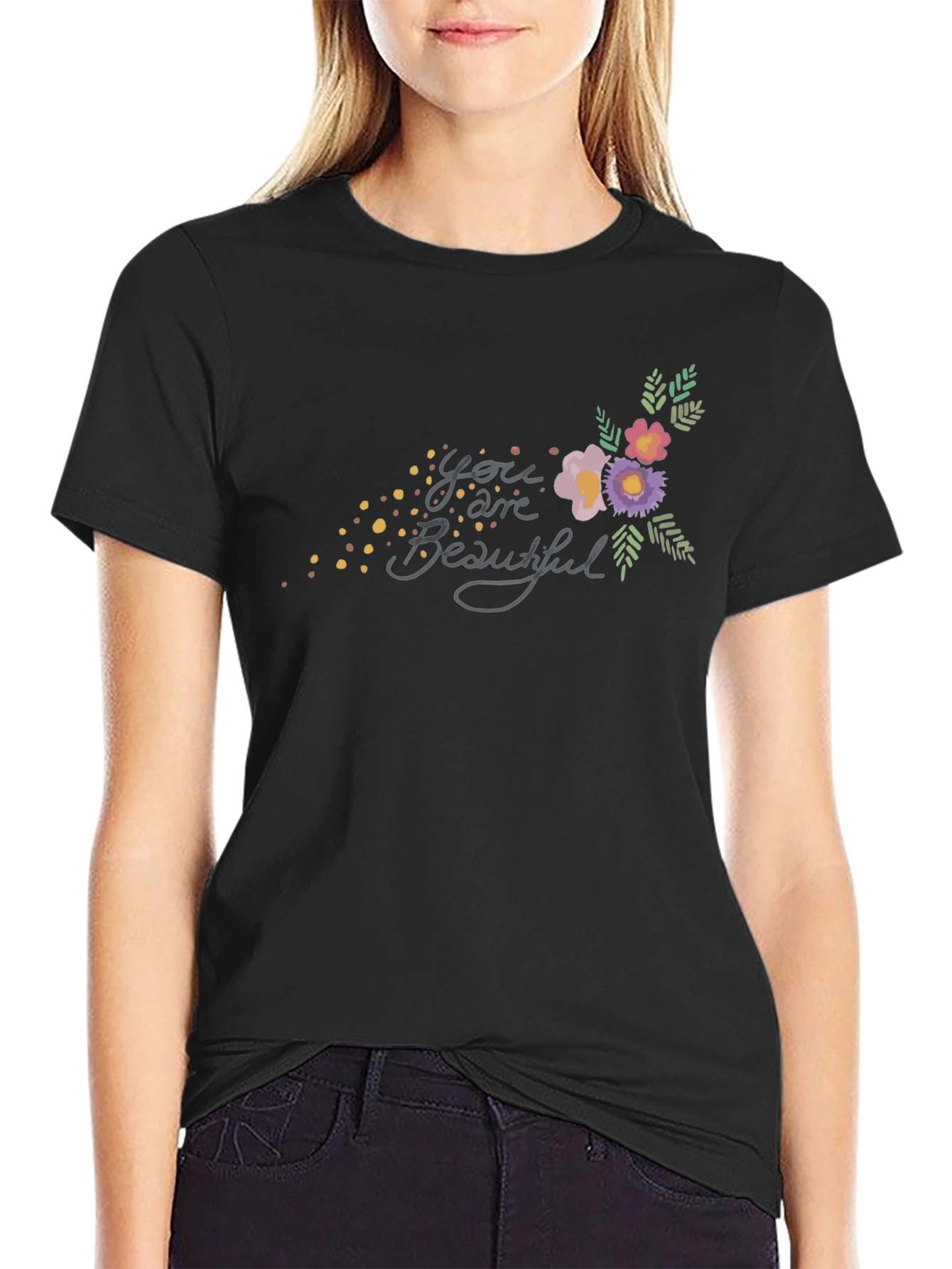 You are Beautiful Floral Graphic T-Shirt