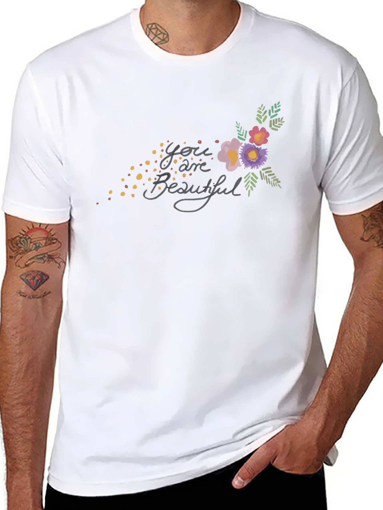 You are Beautiful Floral Graphic T-Shirt
