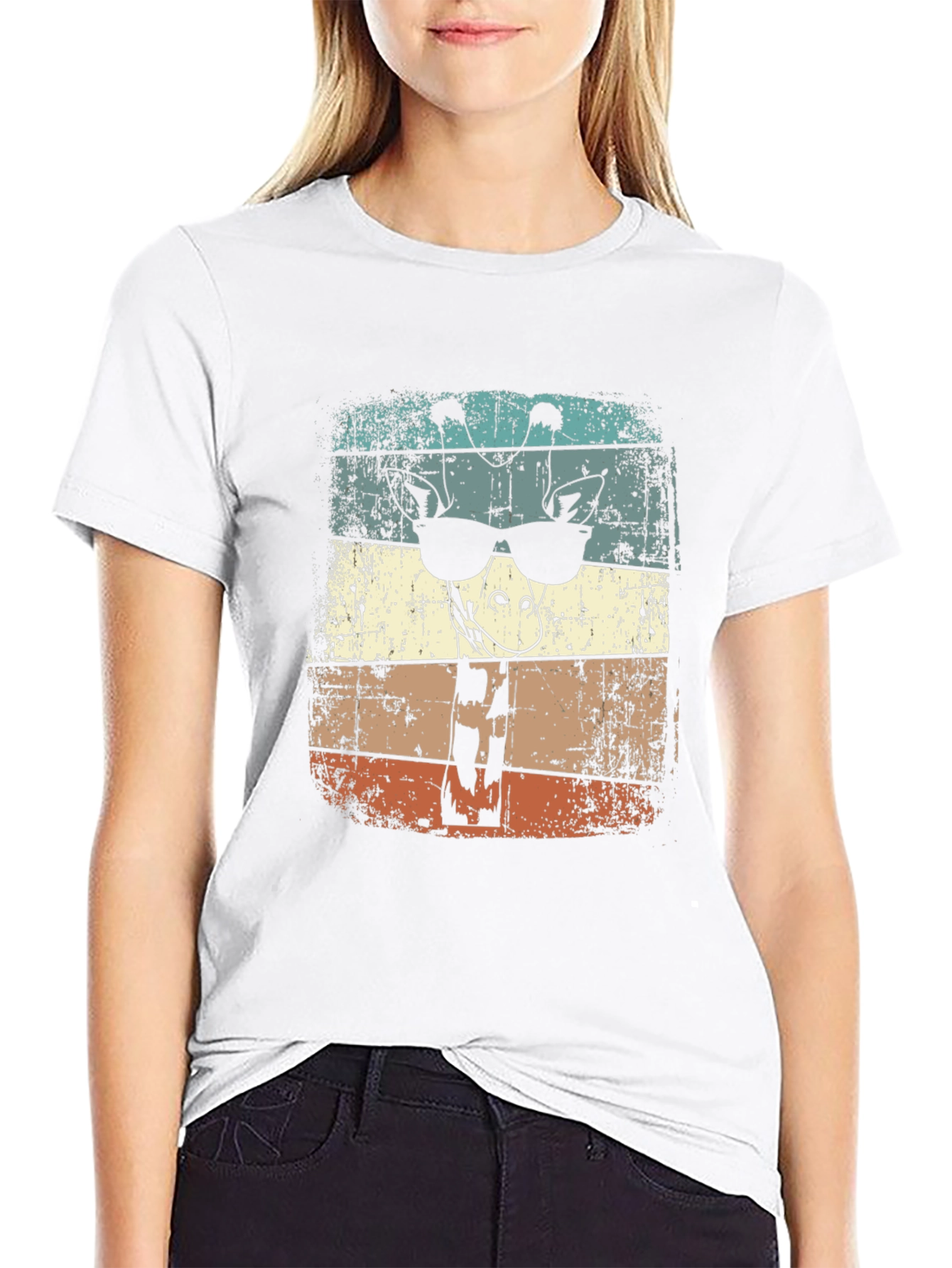 Cool Giraffe Retro Style Tee