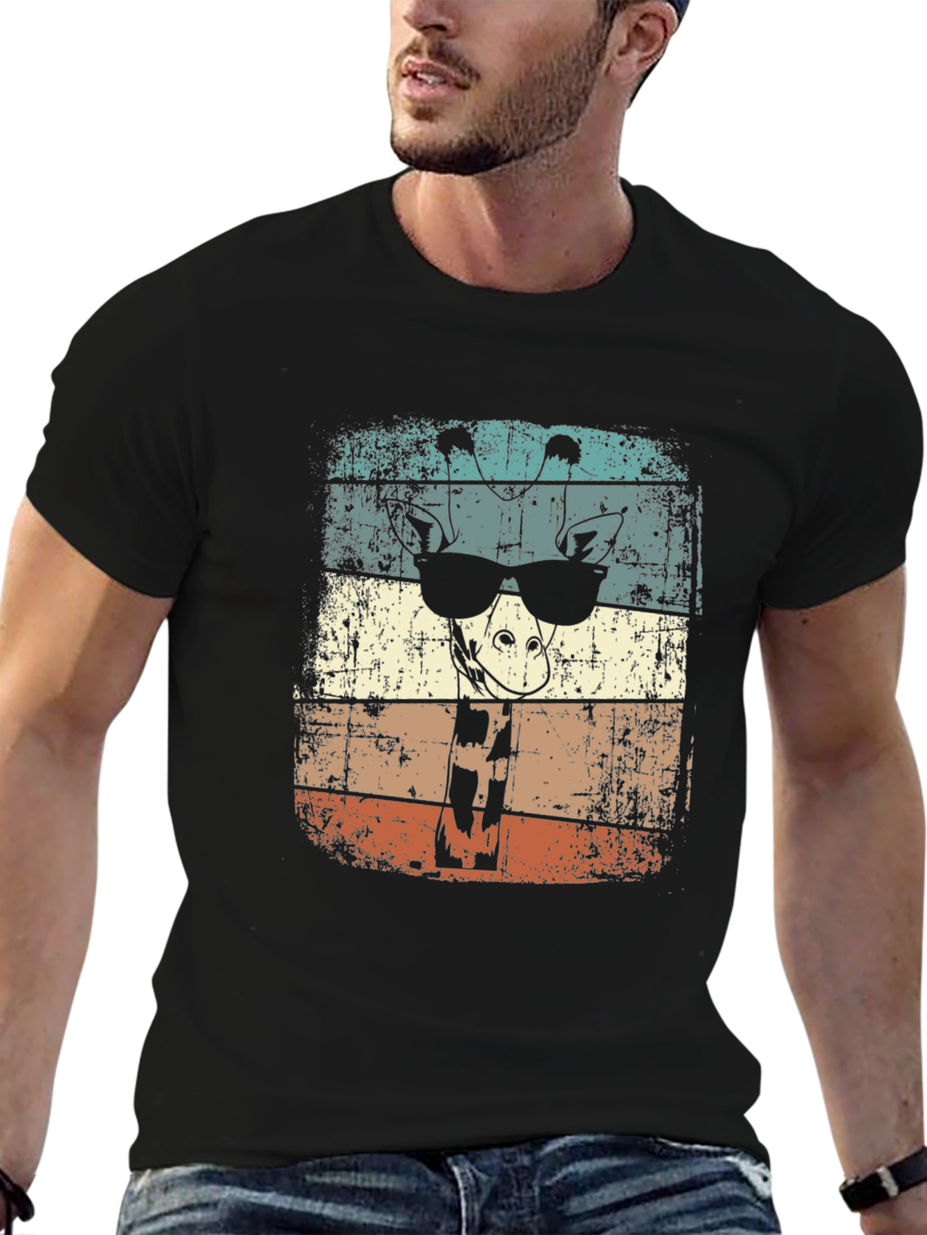 Cool Giraffe Retro Style Tee