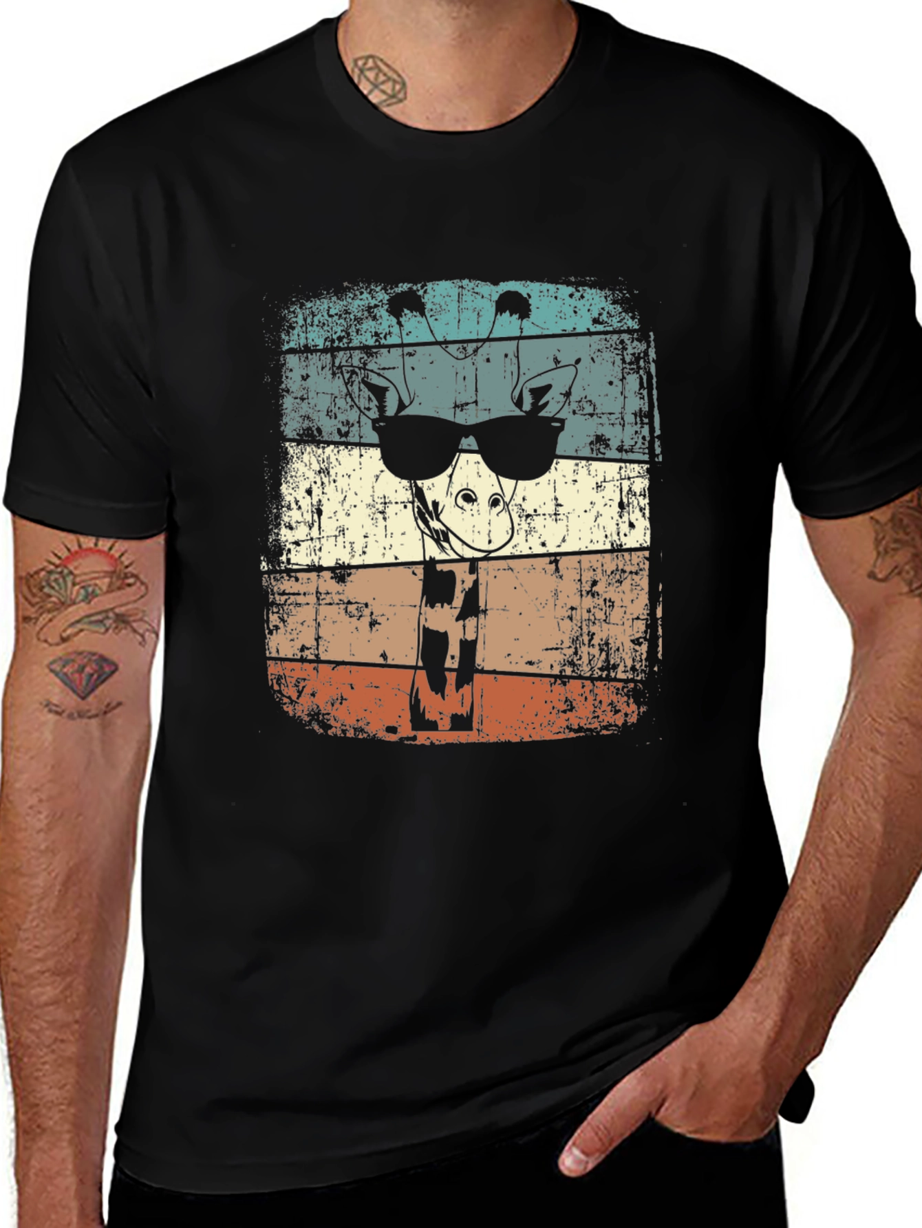Cool Giraffe Retro Style Tee