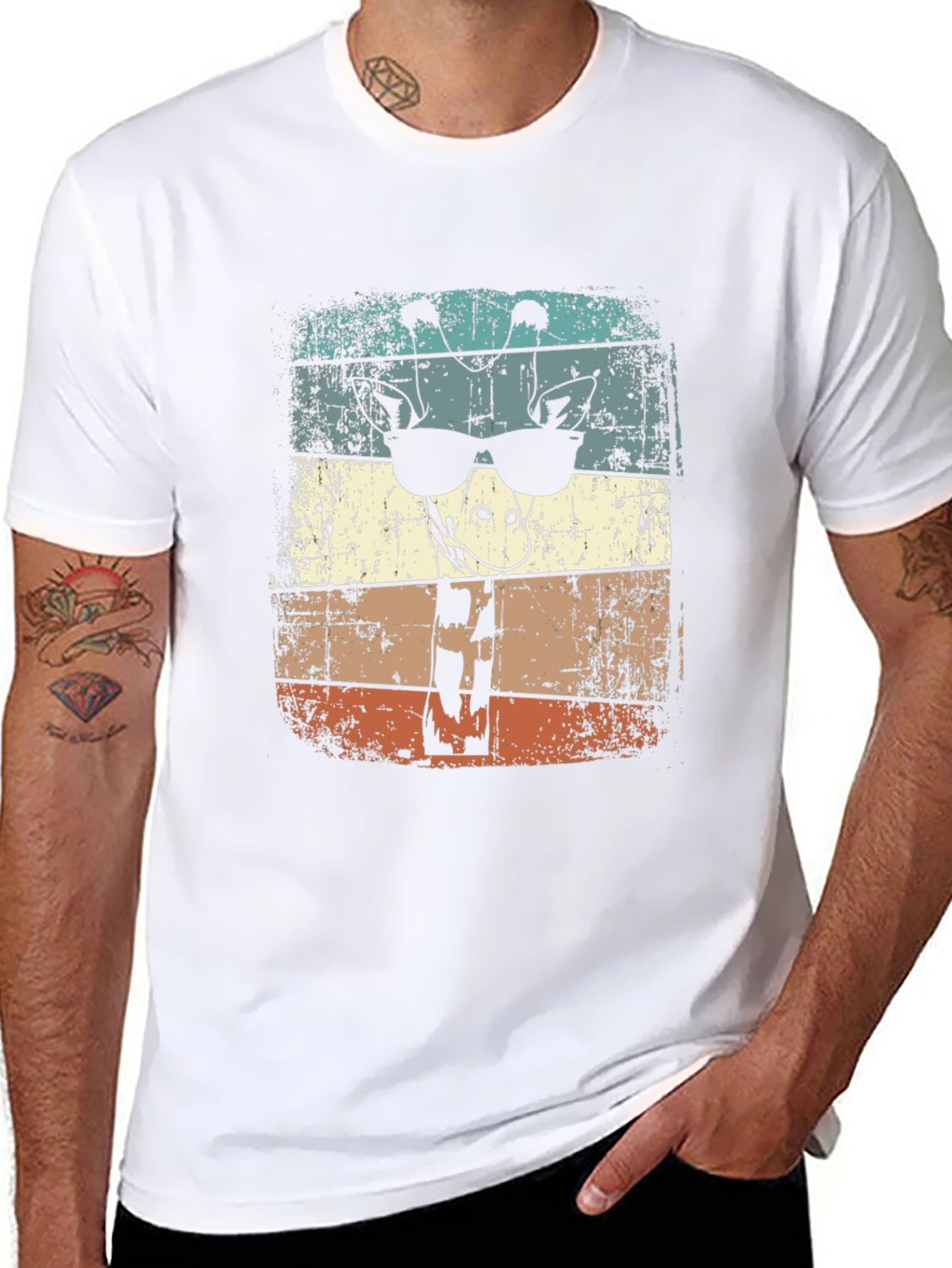 Cool Giraffe Retro Style Tee