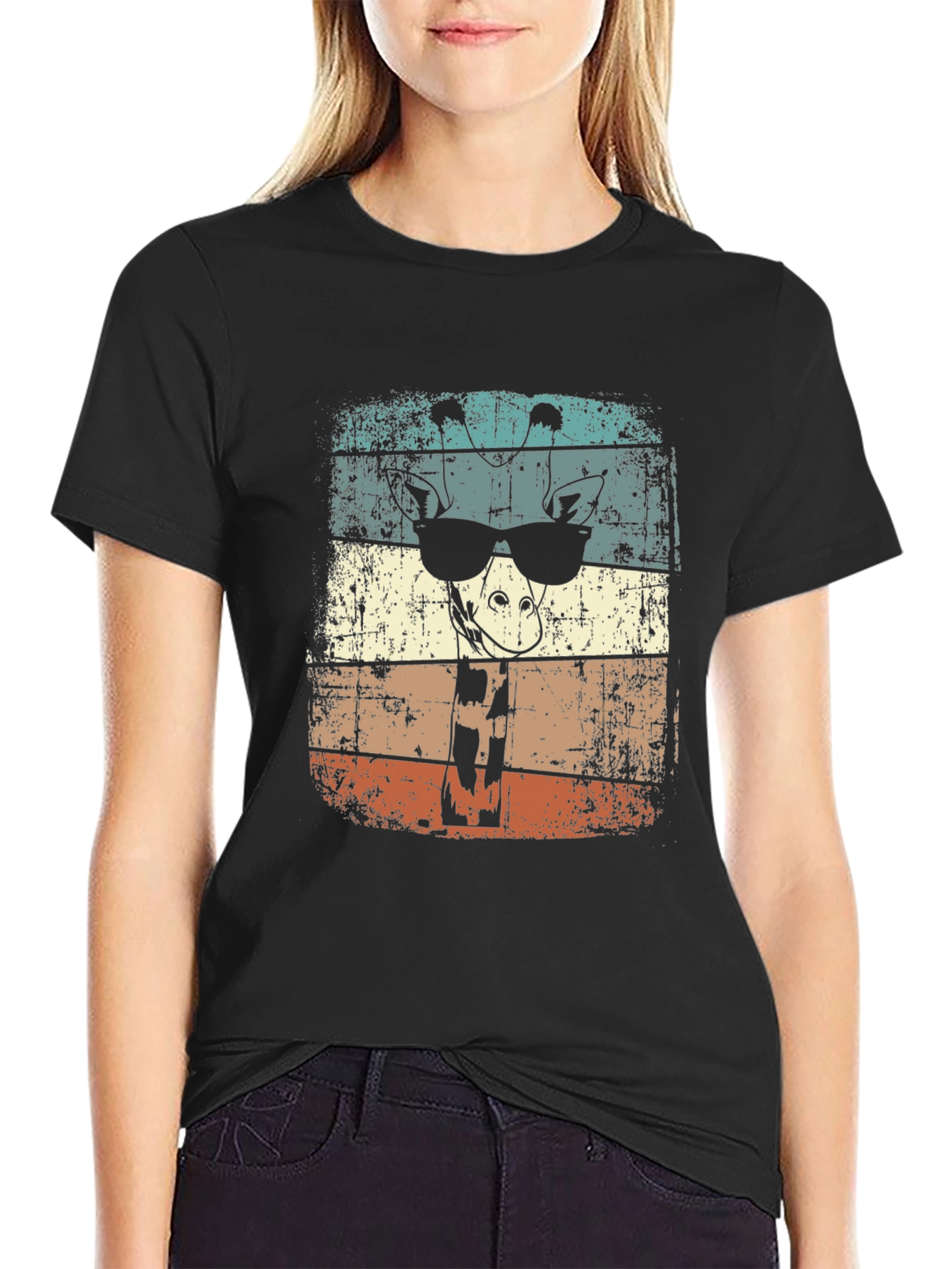 Cool Giraffe Retro Style Tee
