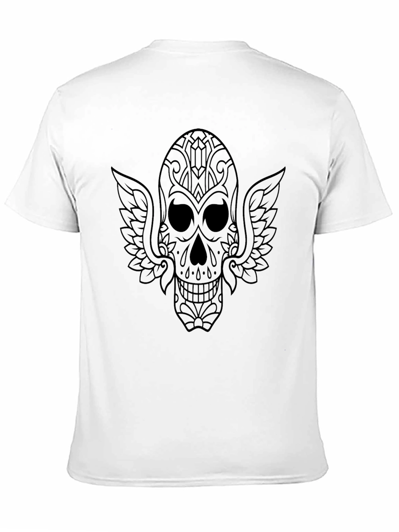 Sugar Skull Winged T-Shirt - Mens Black Tee