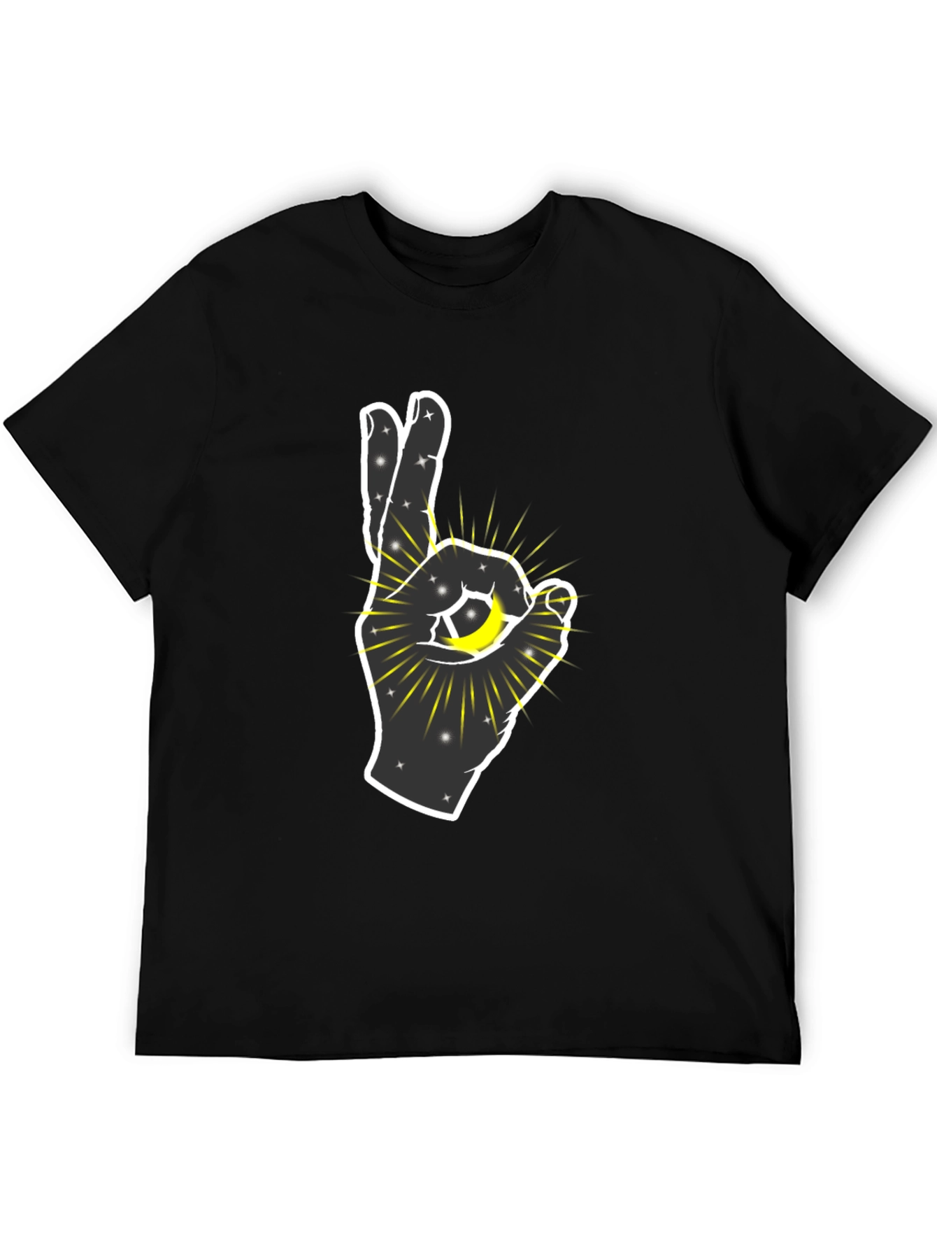 Cosmic Hand Graphic T-Shirt - Black