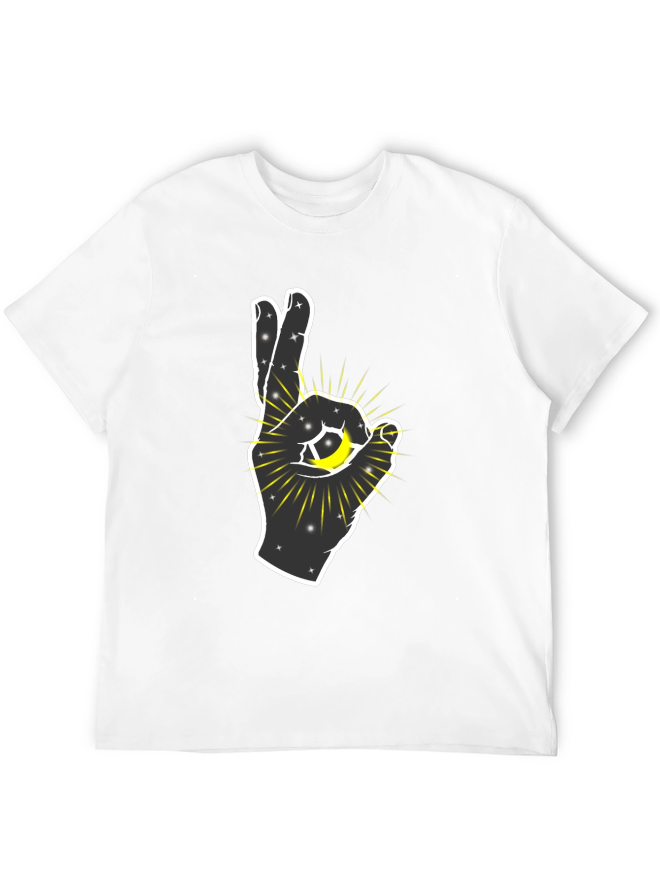 Cosmic Hand Graphic T-Shirt - Black