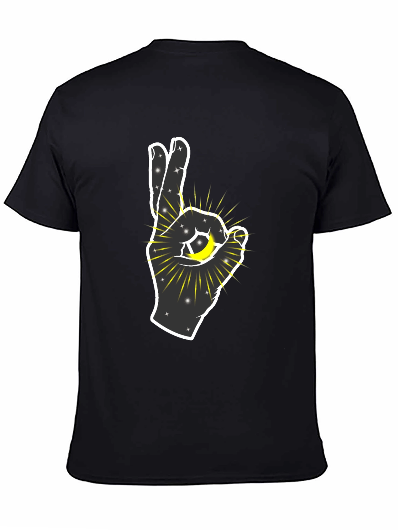 Cosmic Hand Graphic T-Shirt - Black
