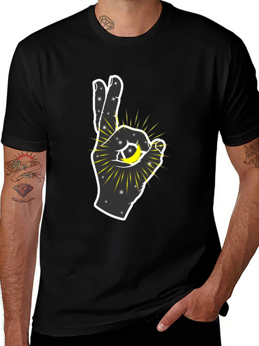 Cosmic Hand Graphic T-Shirt - Black