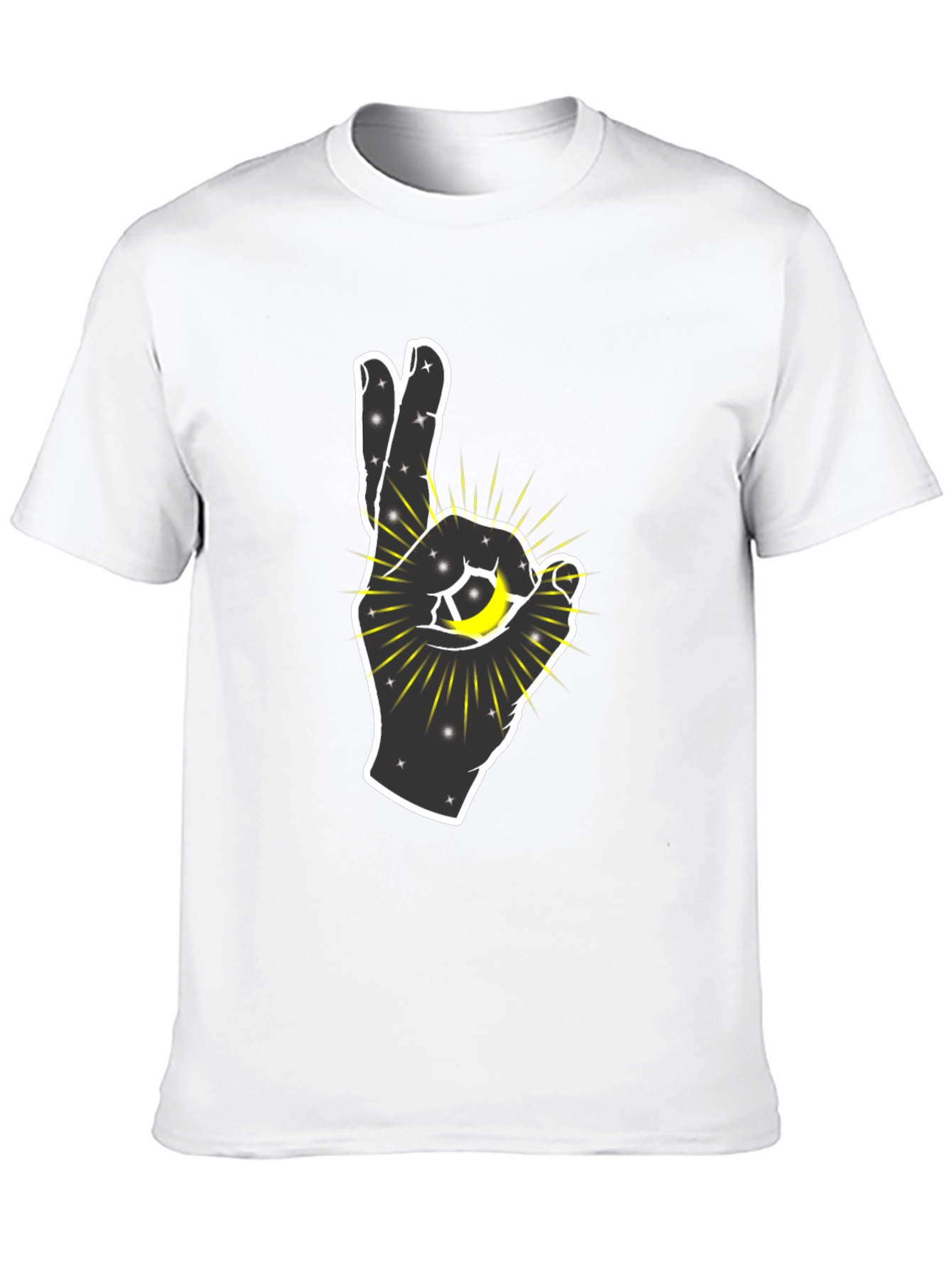 Cosmic Hand Graphic T-Shirt - Black