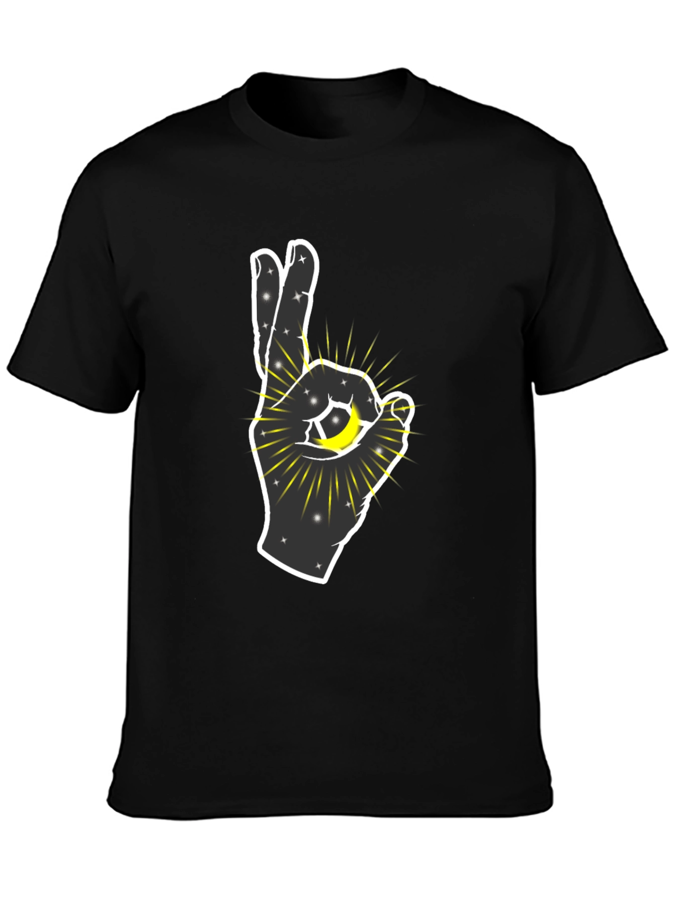 Cosmic Hand Graphic T-Shirt - Black