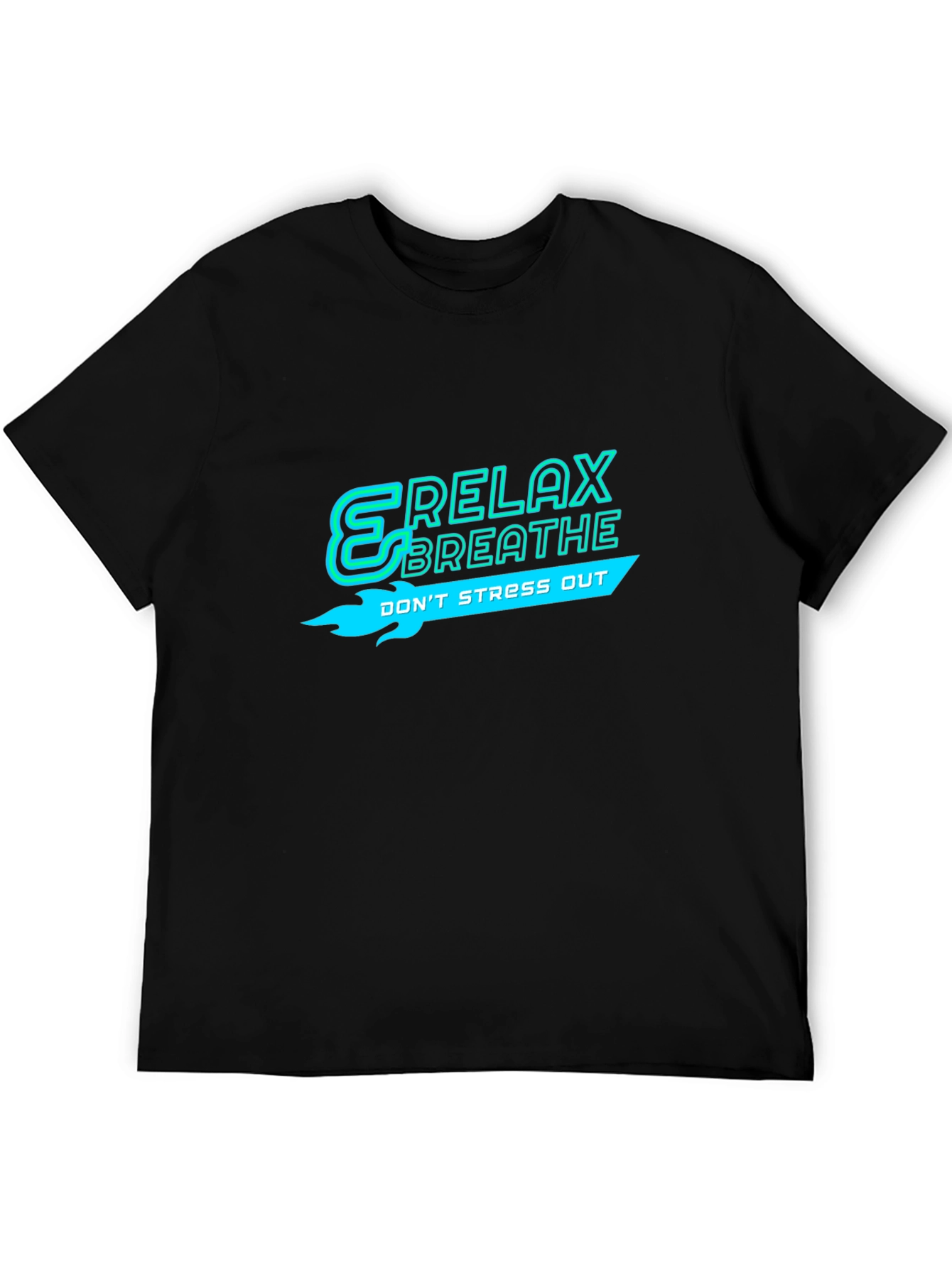 Relax Breathe Graphic Black T-Shirt