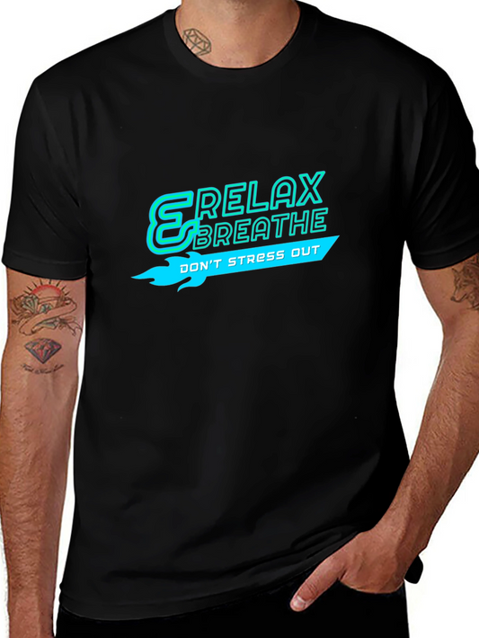 Relax Breathe Graphic Black T-Shirt