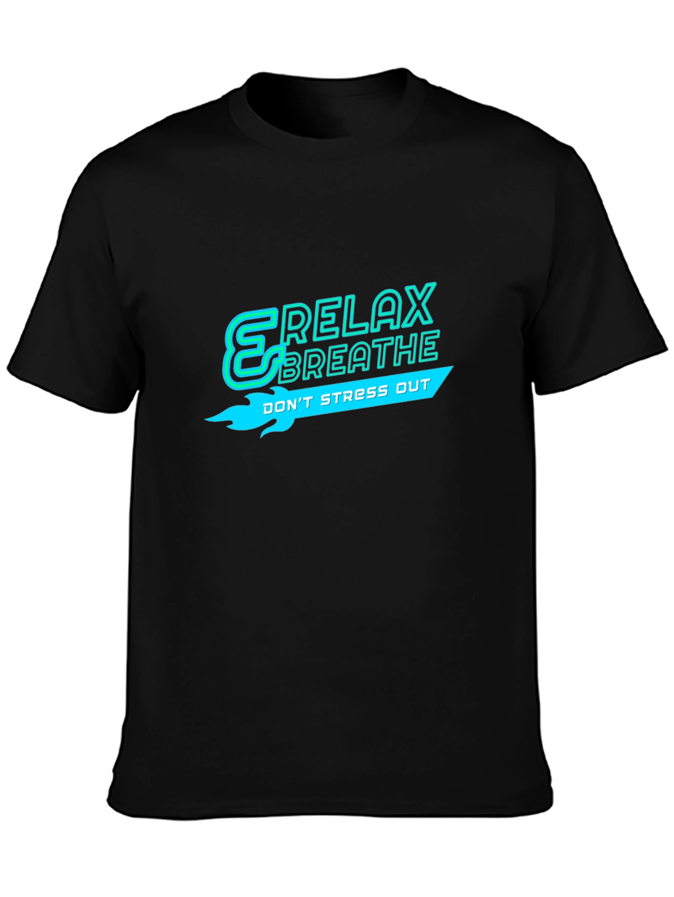 Relax Breathe Graphic Black T-Shirt