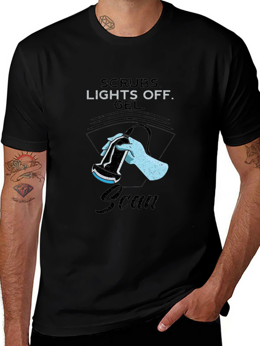 Scrubs Lights Off Scan T-Shirt - Medical Ultrasound Graphic Tee