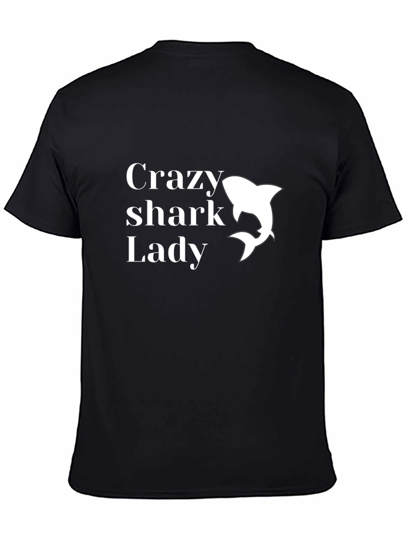 Crazy Shark Lady T-Shirt - Black