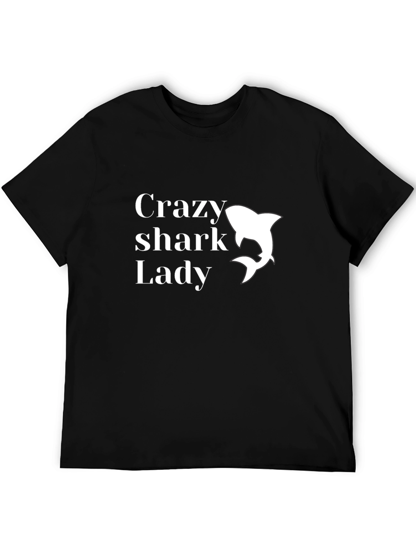 Crazy Shark Lady T-Shirt - Black