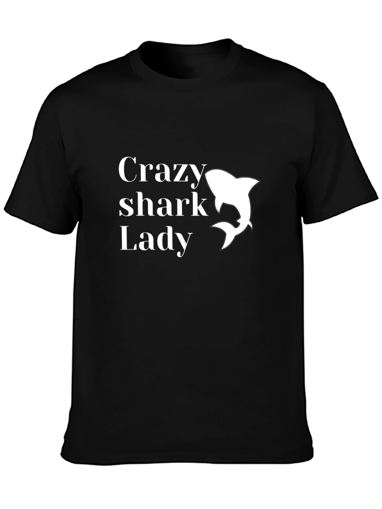 Crazy Shark Lady T-Shirt - Black