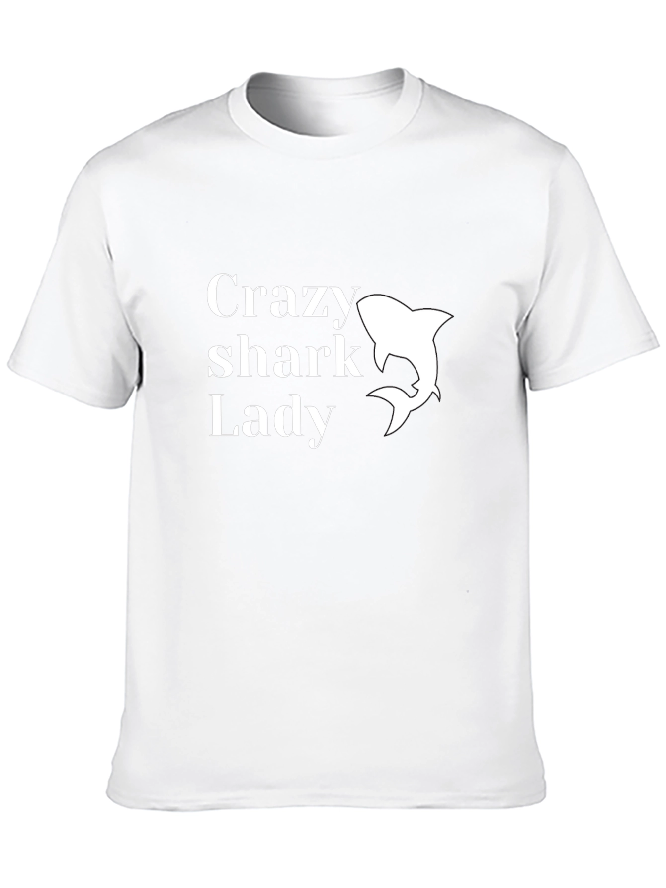 Crazy Shark Lady T-Shirt - Black