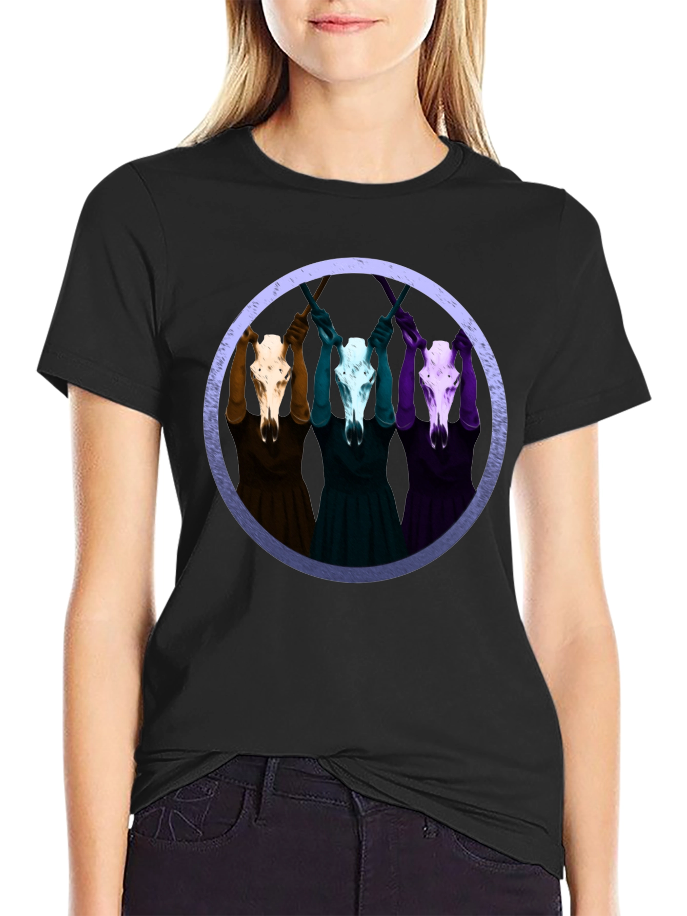 Skull Circle Graphic Tee - Unisex Black T-Shirt