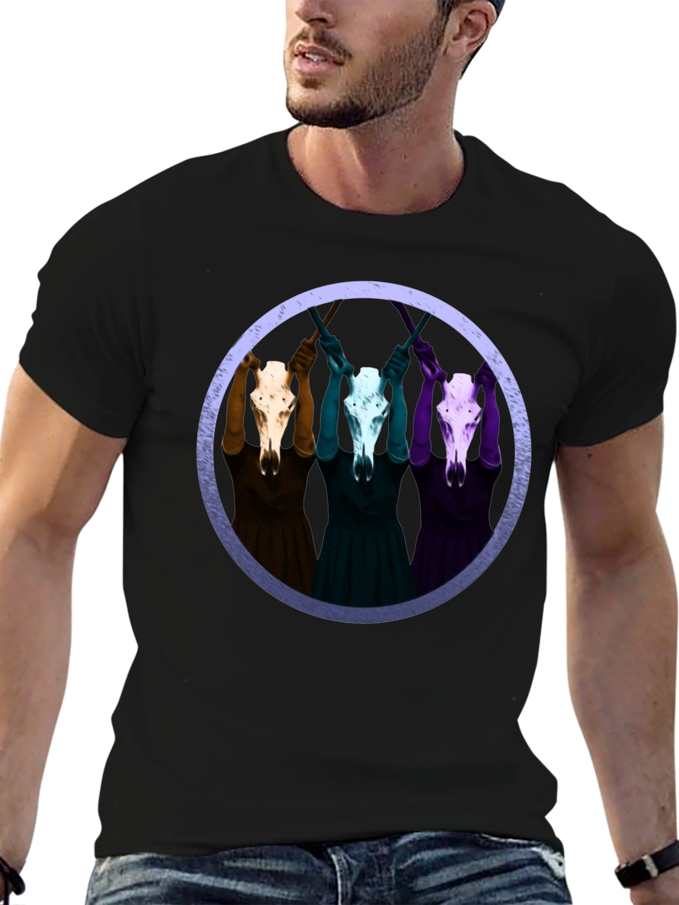 Skull Circle Graphic Tee - Unisex Black T-Shirt