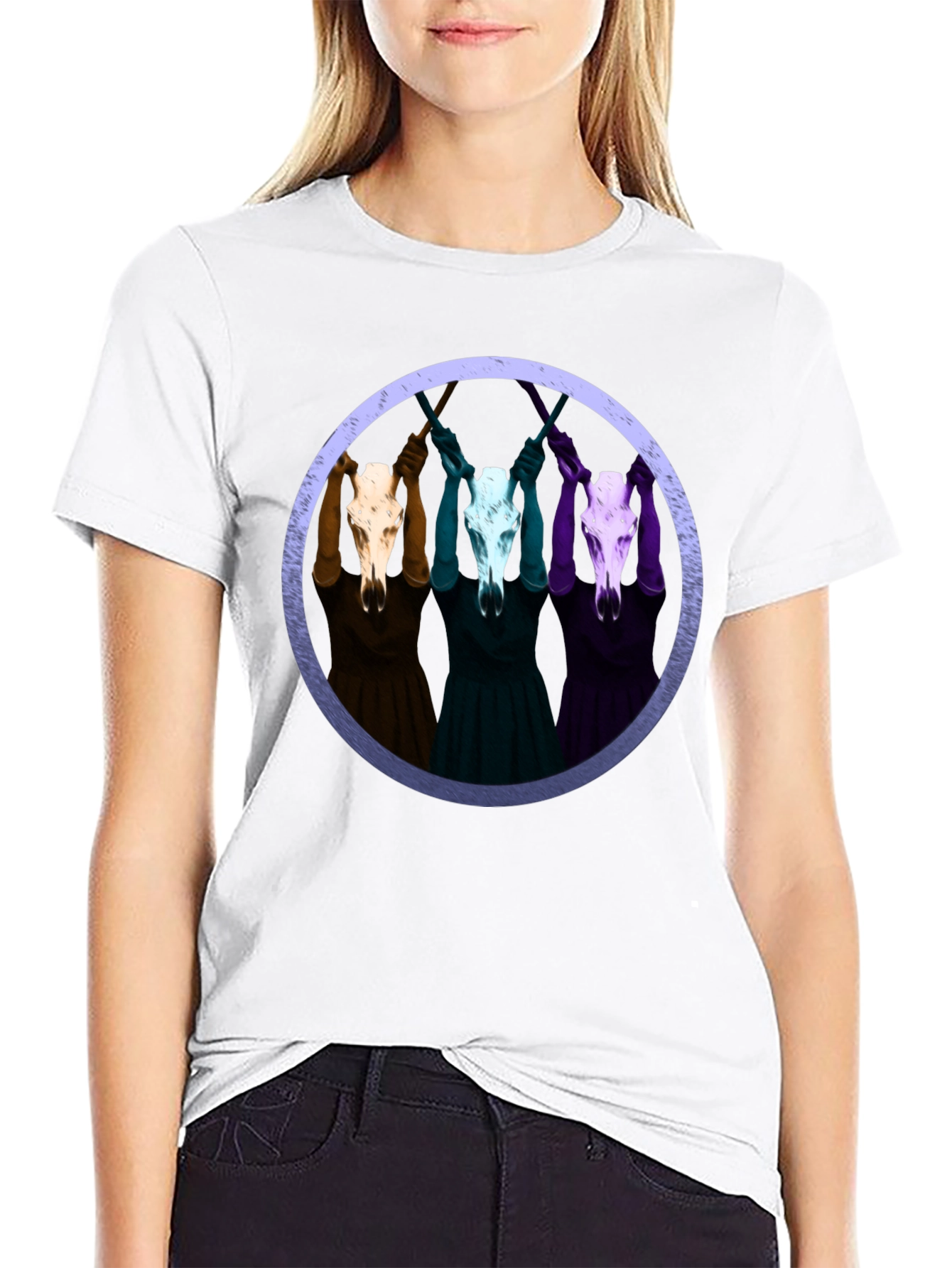 Skull Circle Graphic Tee - Unisex Black T-Shirt