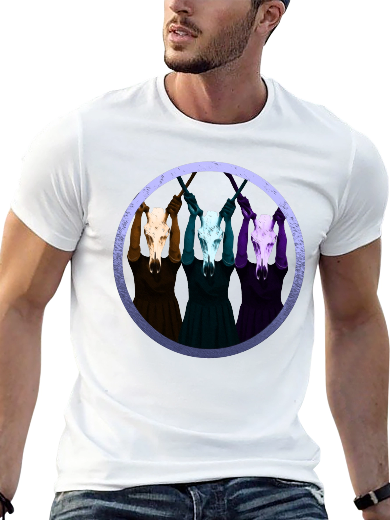 Skull Circle Graphic Tee - Unisex Black T-Shirt